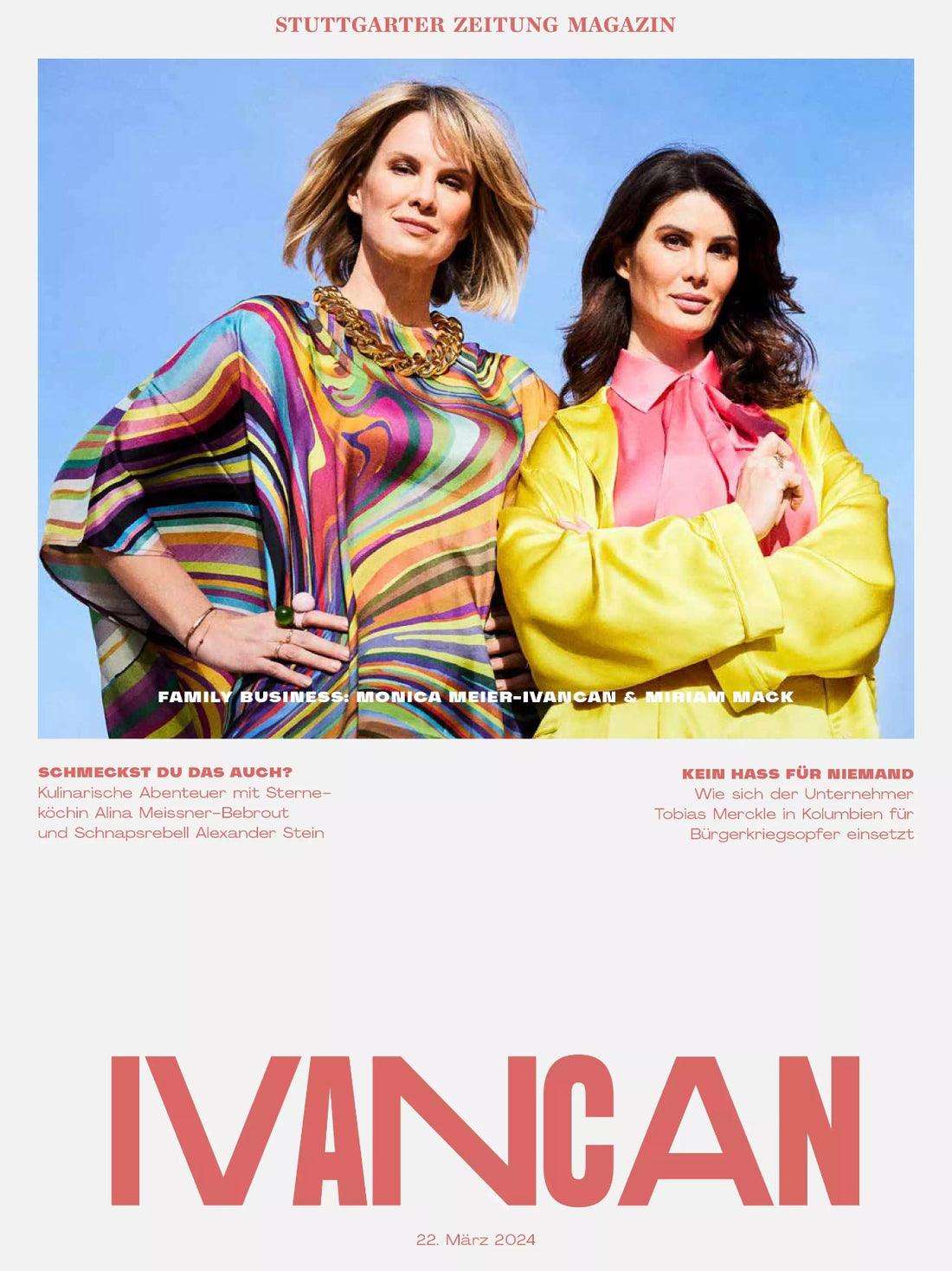 MODEL MONICA MEIER-IVANCAN TRÄGT IM STUTTGARTER ZEITUNG MAGAZIN‘S UNSERE RAINBOW TUNIKA