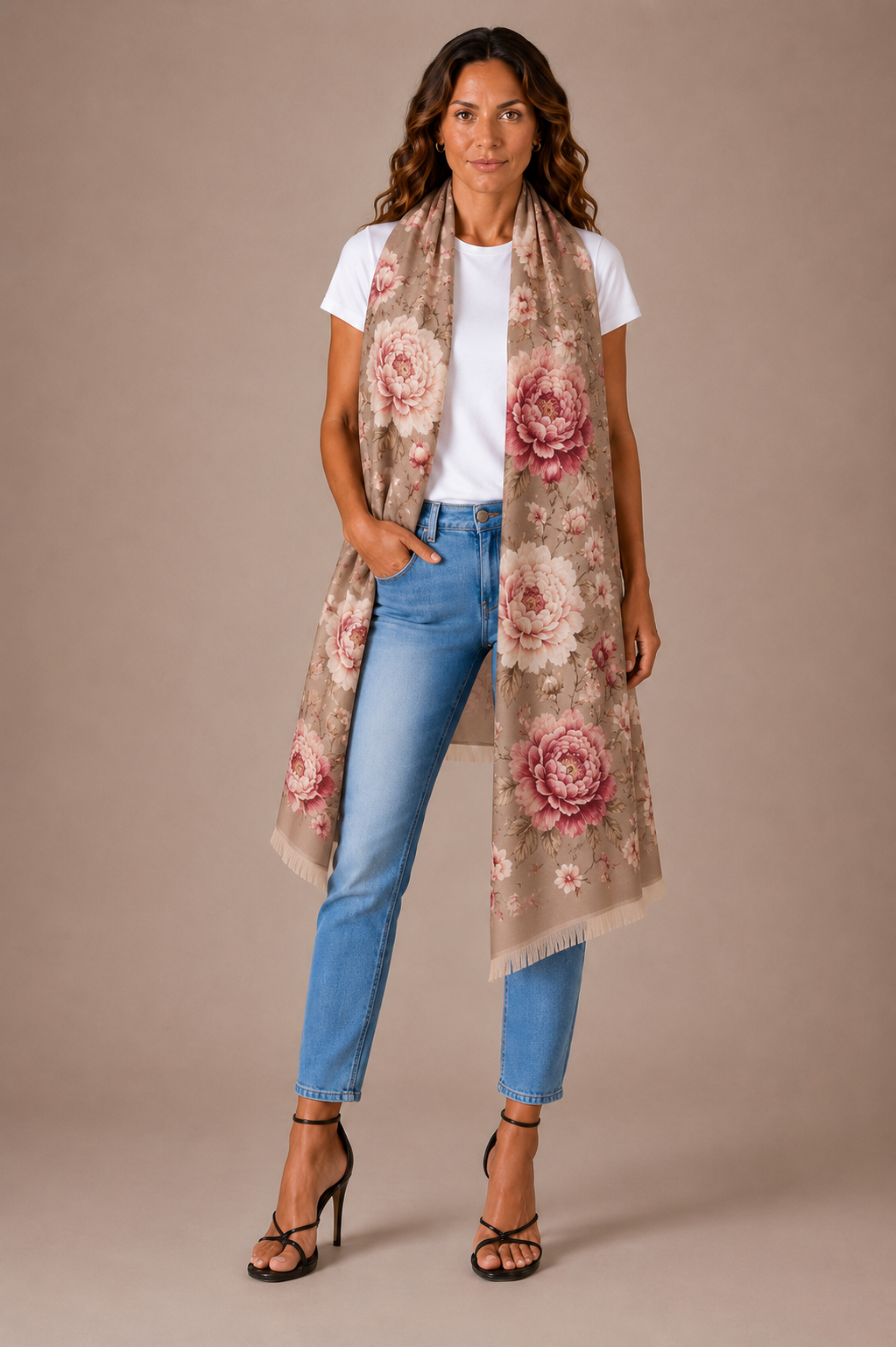 BLUMELLA CASHMERE SCARF - TAUPE