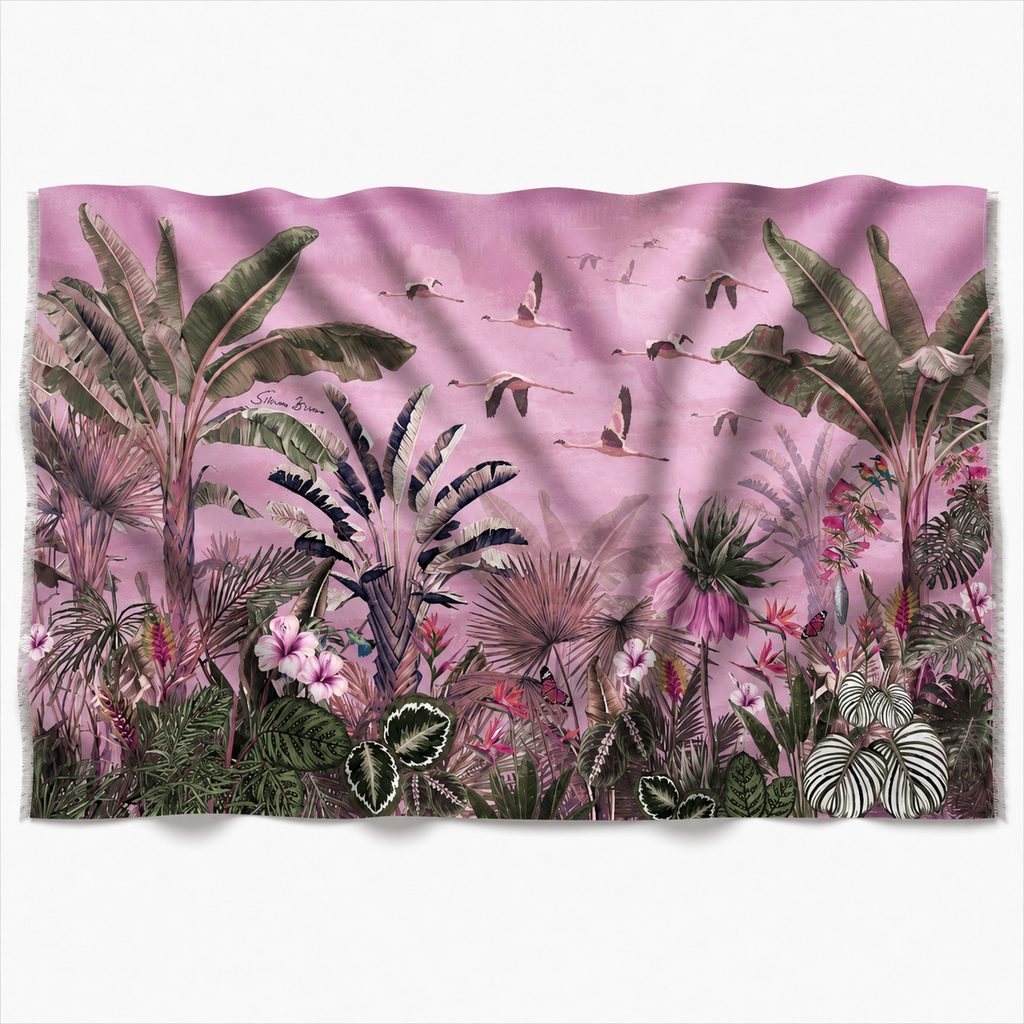 FLAMINGO CASHMERE SCARF - LIGHT ROSE