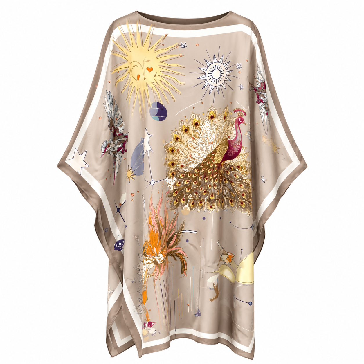 AURORA SILK TUNIC - TAUPE