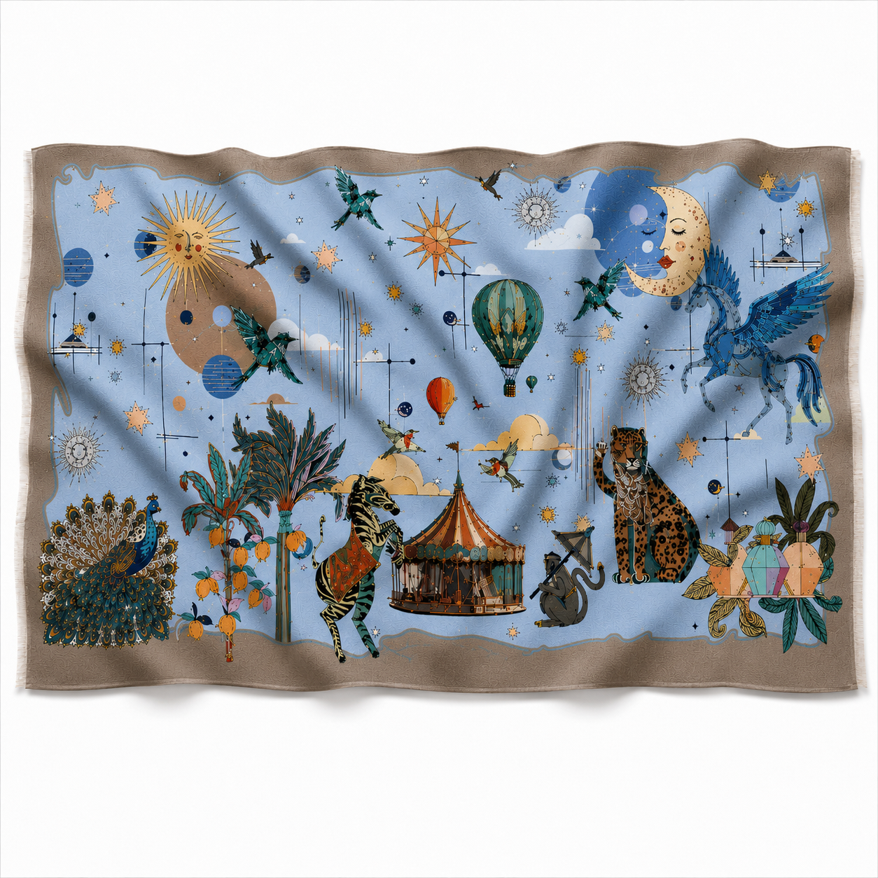 AURORA CASHMERE SCARF - LIGHT BLUE
