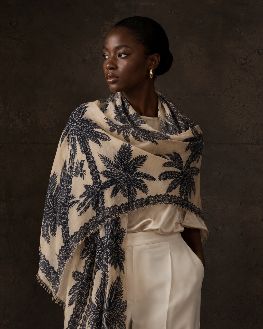 BLUETIDE CASHMERE SCARF - COMPOST