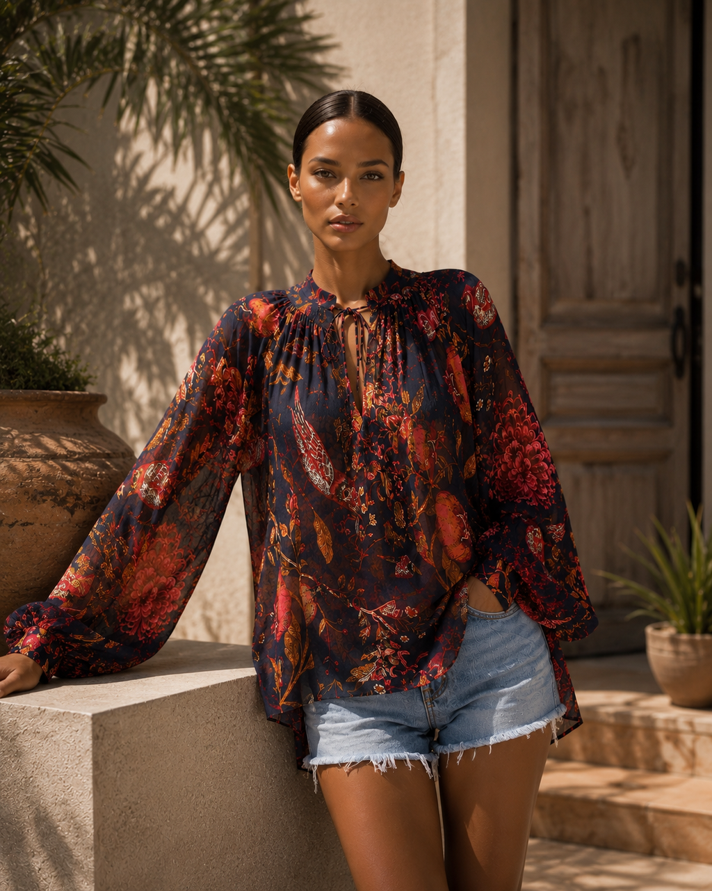 EDEN SARA BLOUSE - COMPOST