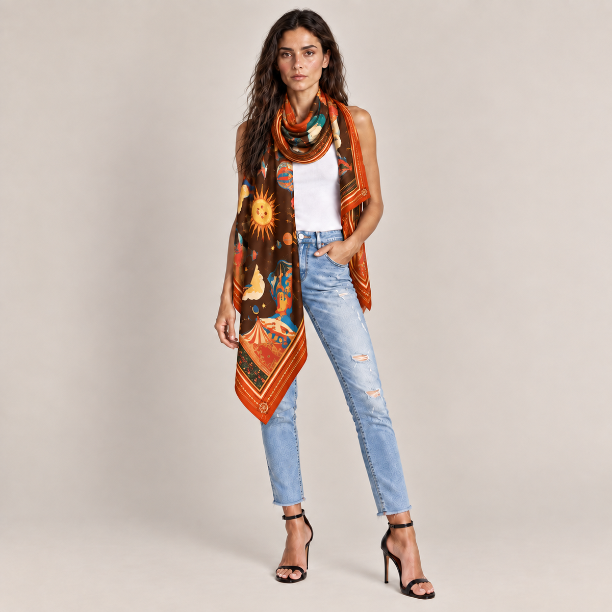 AERIS CASHMERE SCARF - RED