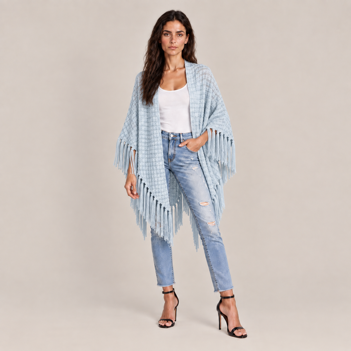 CELINA WAFFLE CAPE - FREEZE