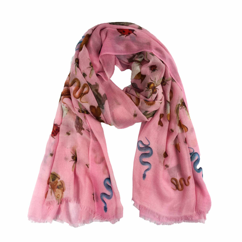 JUNGLE DANCE CASHMERE SCARF - PINK