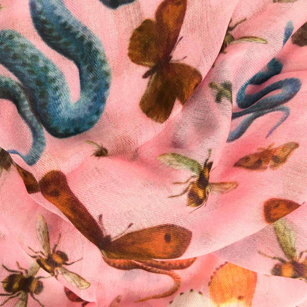 JUNGLE DANCE CASHMERE SCARF - PINK