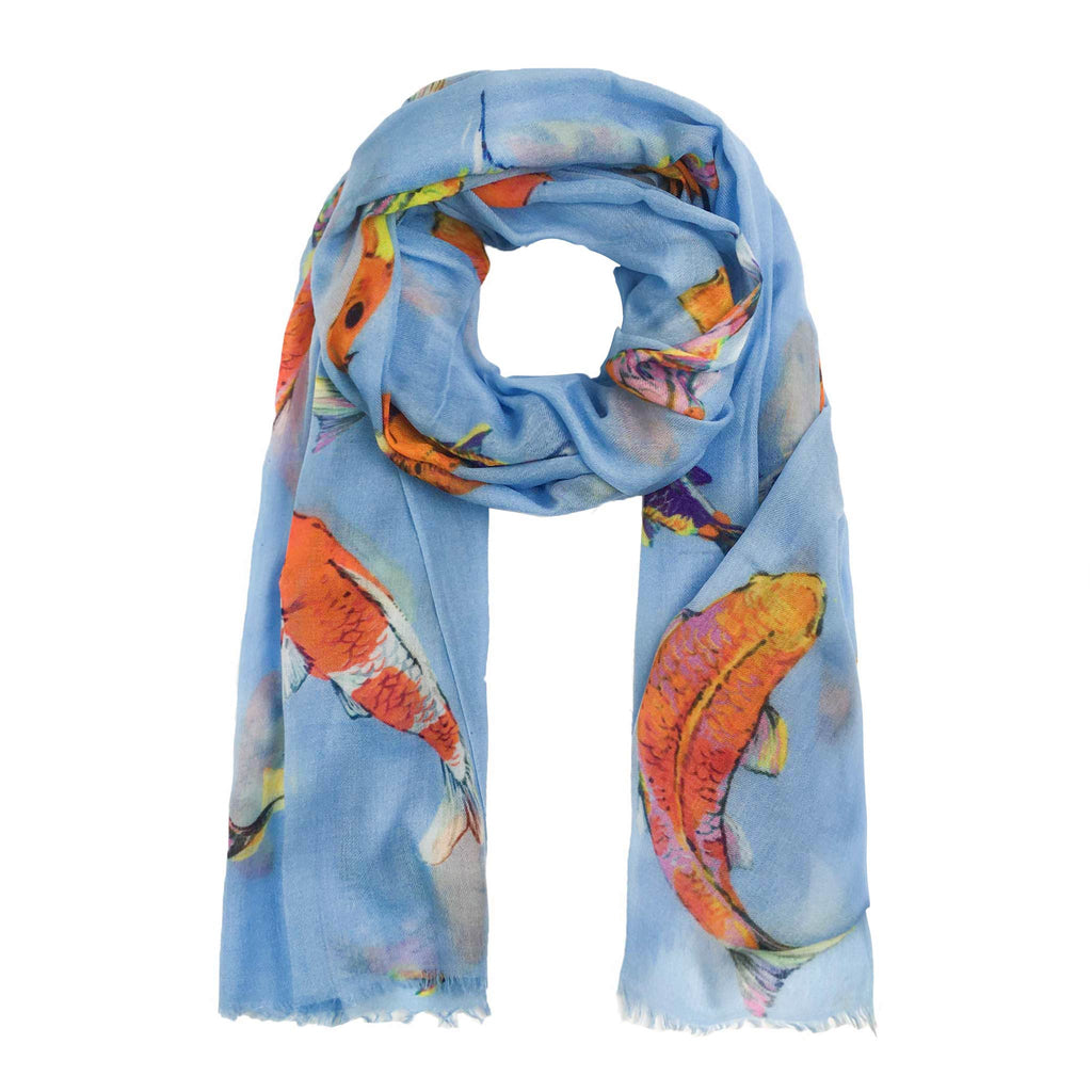 KOI CASHMERE SCARF - BLUE