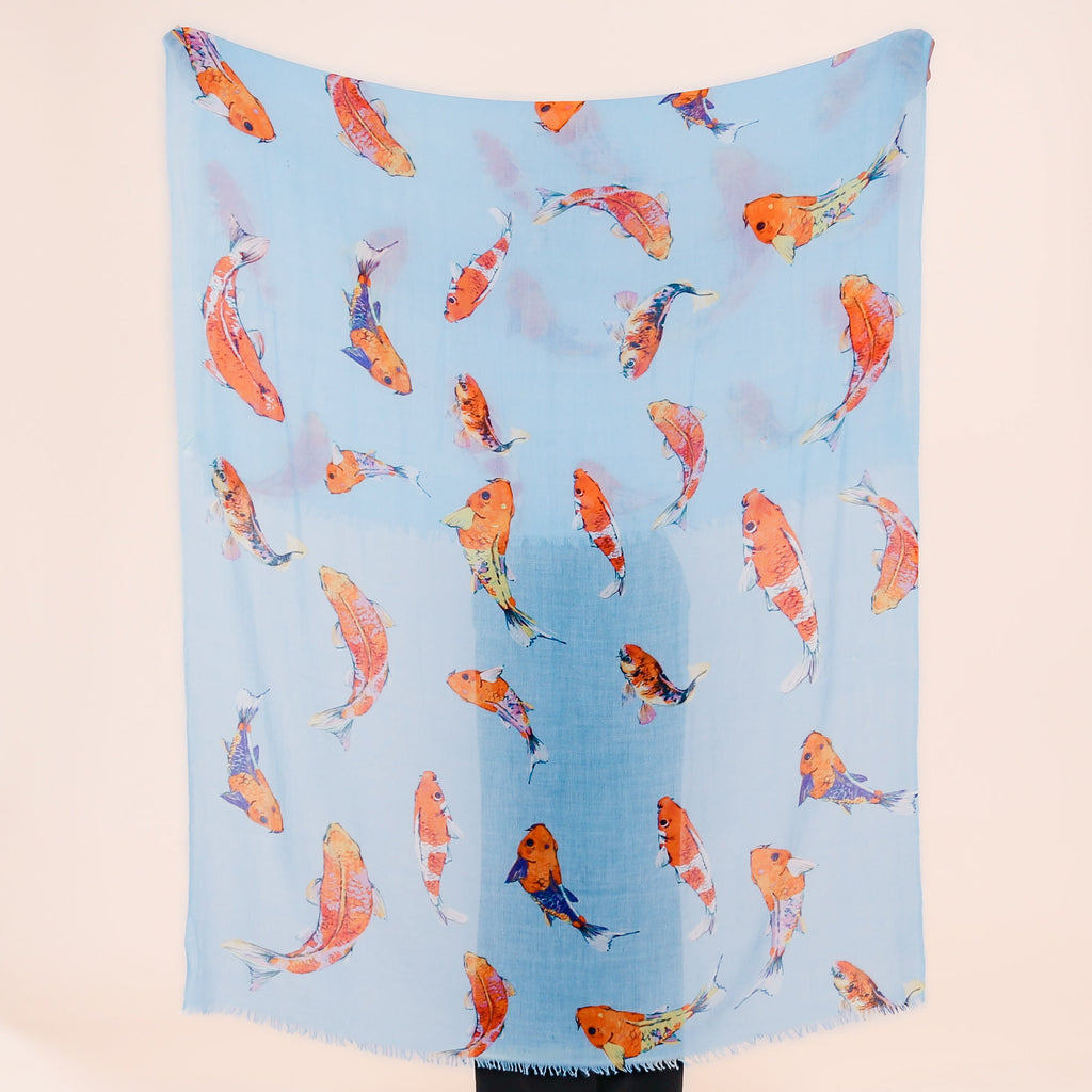 KOI CASHMERE SCARF - BLUE
