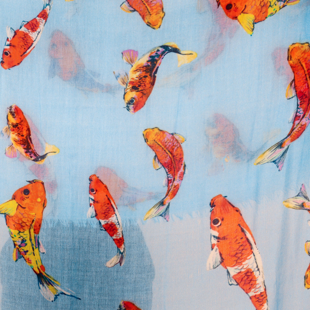 KOI CASHMERE SCARF - BLUE