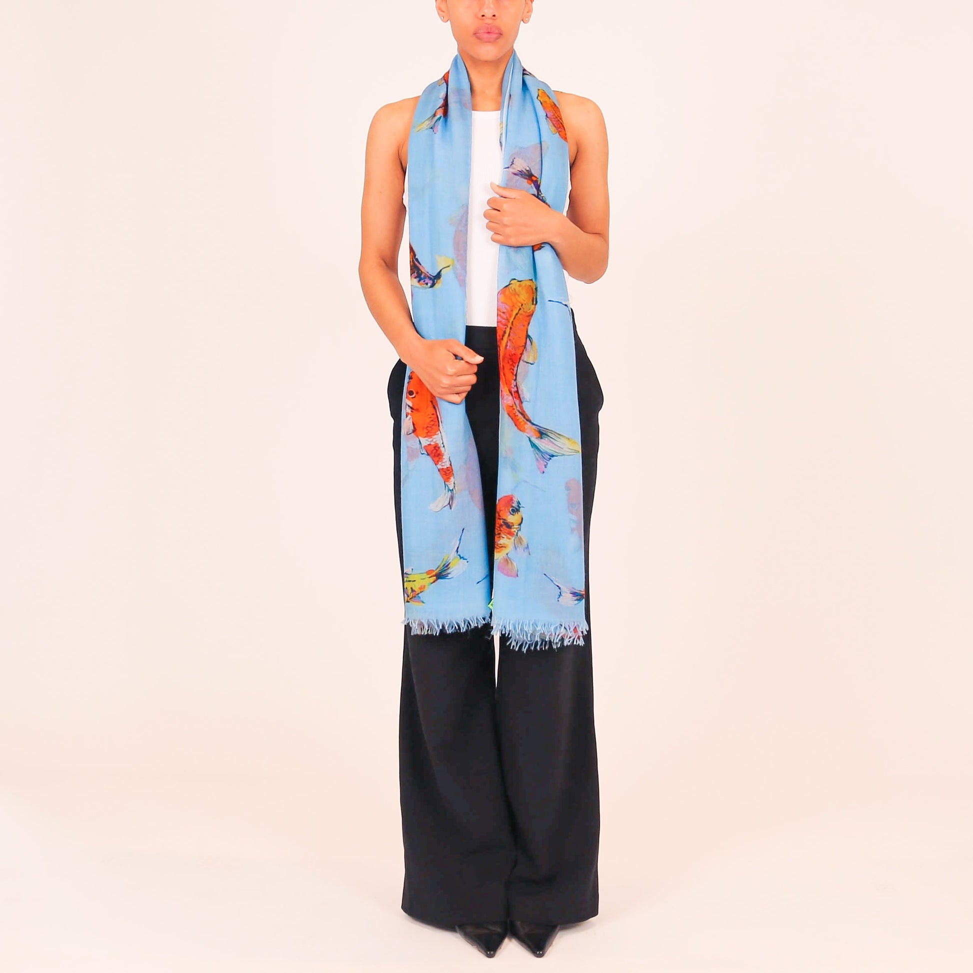 KOI CASHMERE SCARF - BLUE