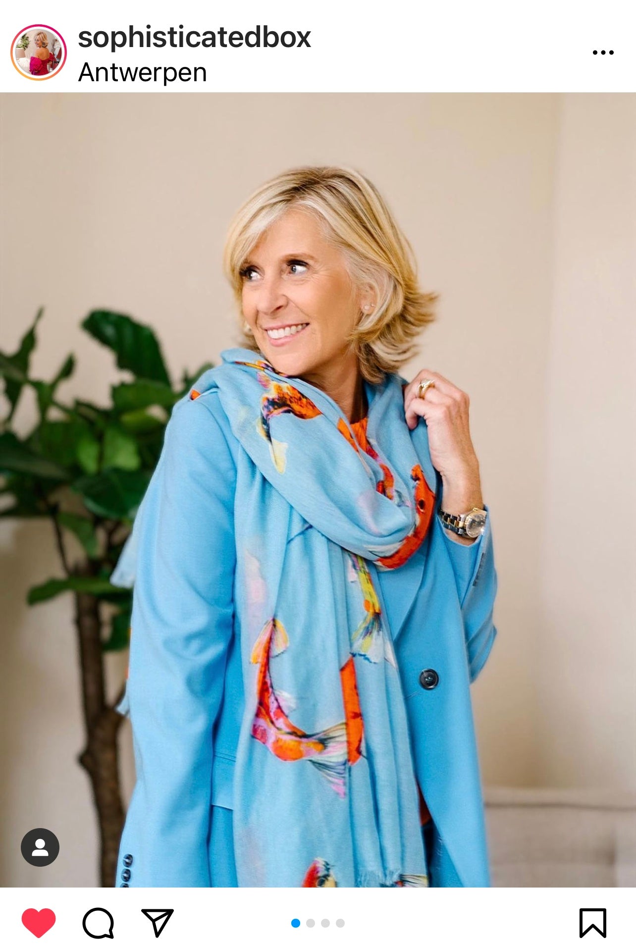 KOI CASHMERE SCARF - BLUE