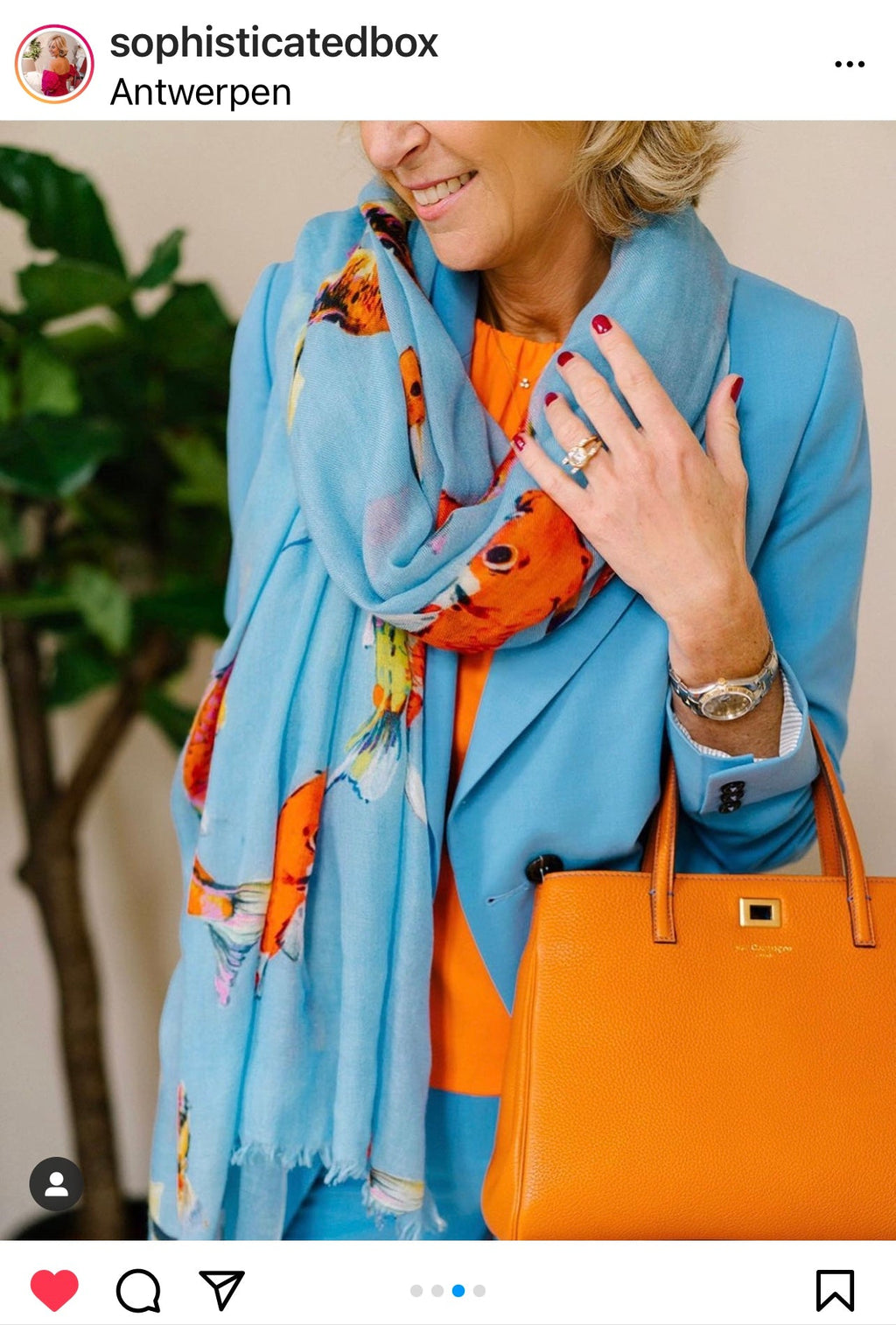 KOI CASHMERE SCARF - BLUE