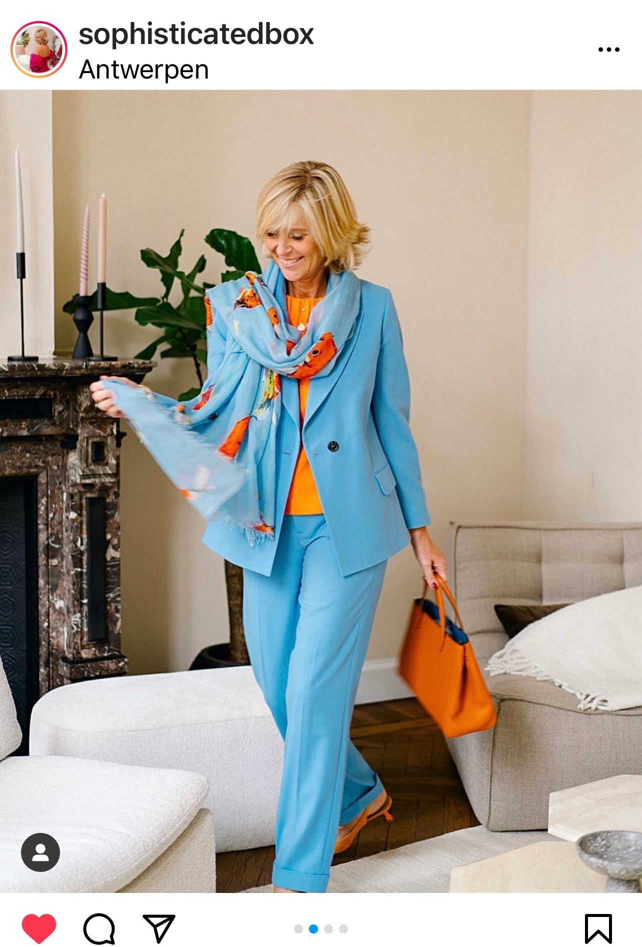 KOI CASHMERE SCARF - BLUE