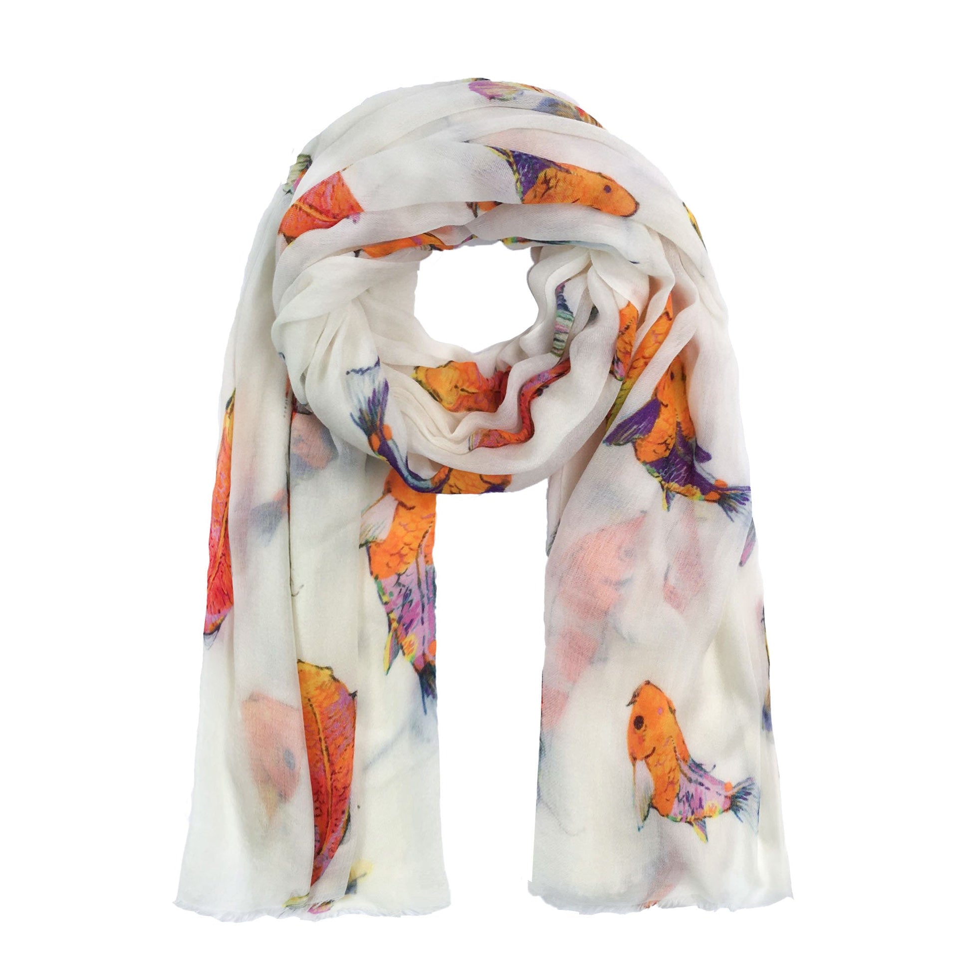 KOI CASHMERE SCARF - OFF-WHITE