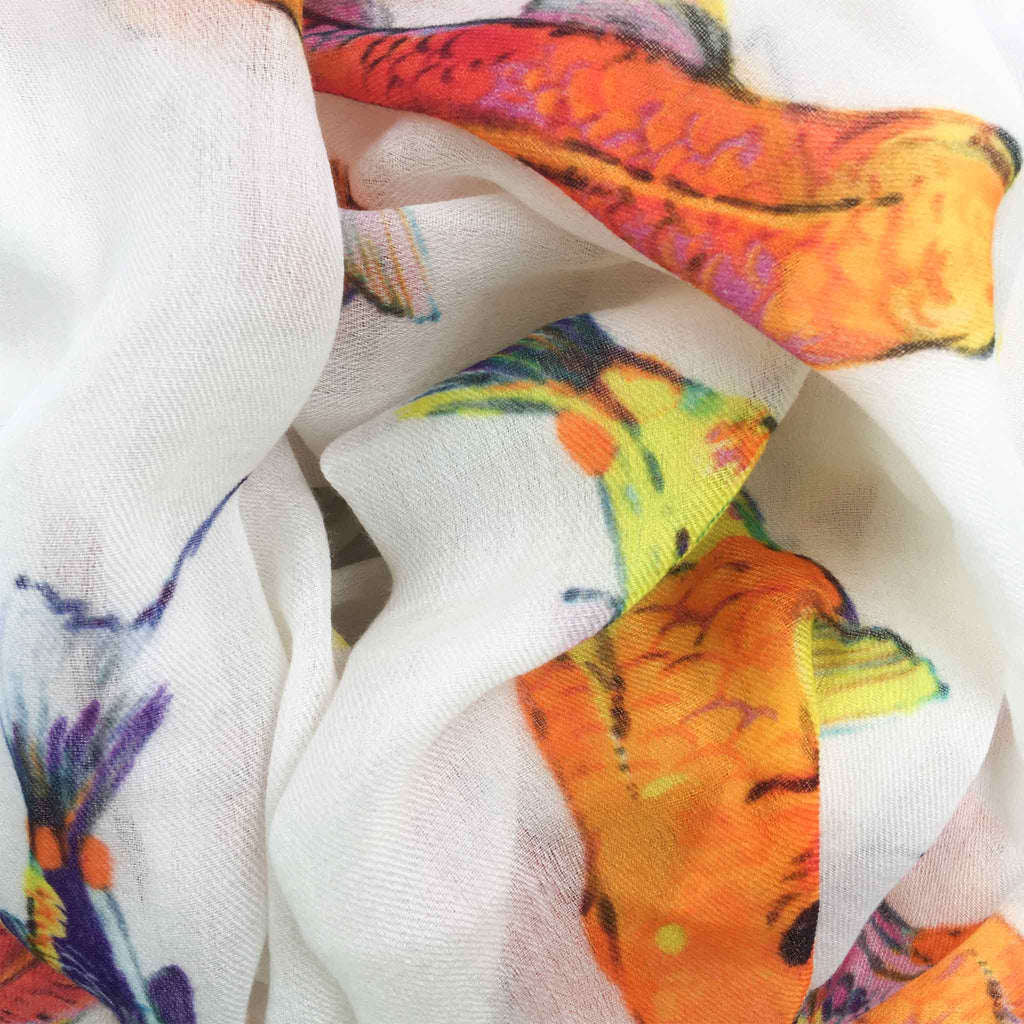 KOI CASHMERE SCARF - OFF-WHITE