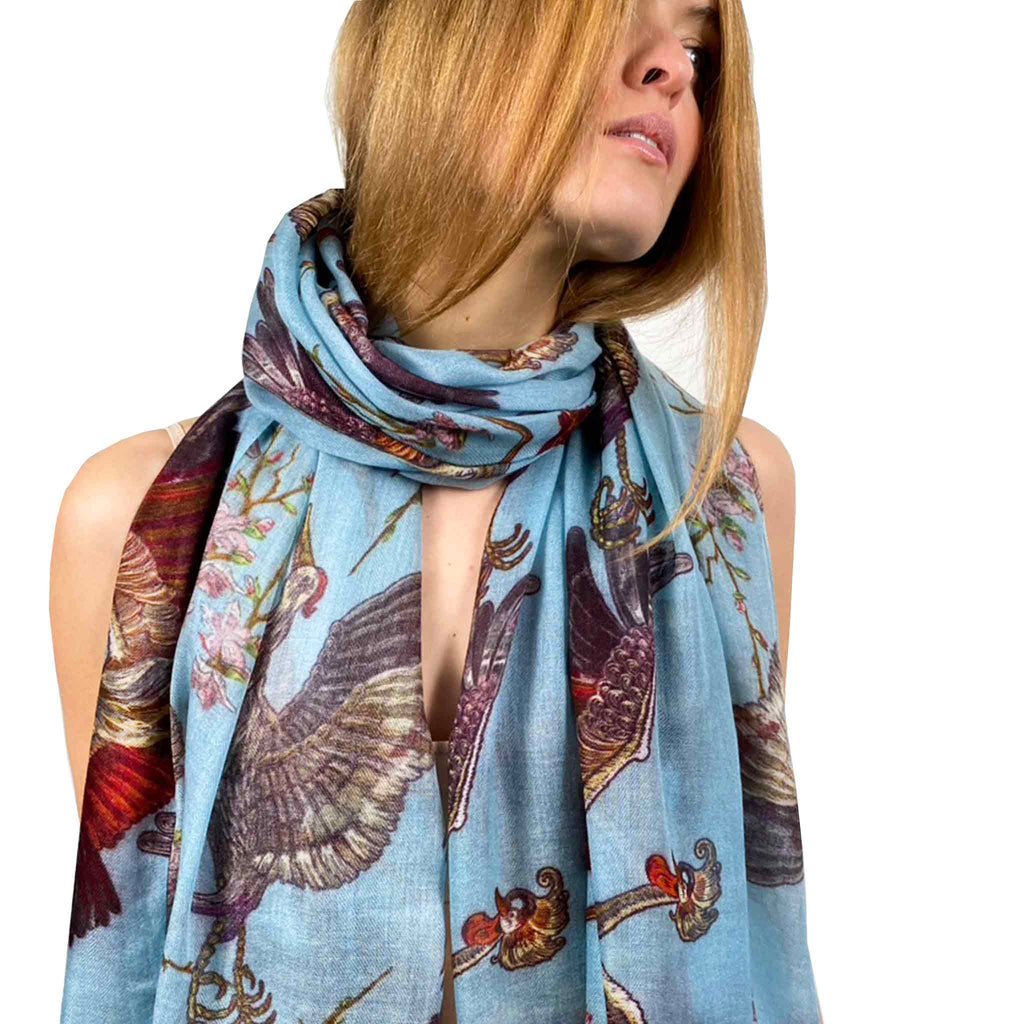 KRANICH CASHMERE SCARF - BLUE