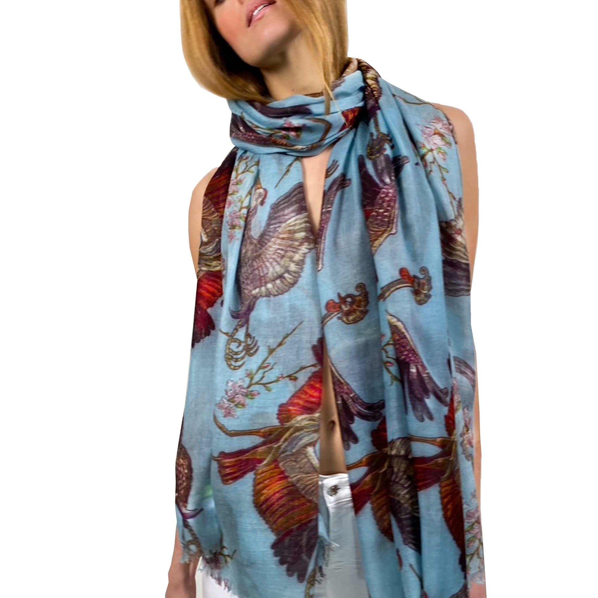 KRANICH CASHMERE SCARF - BLUE