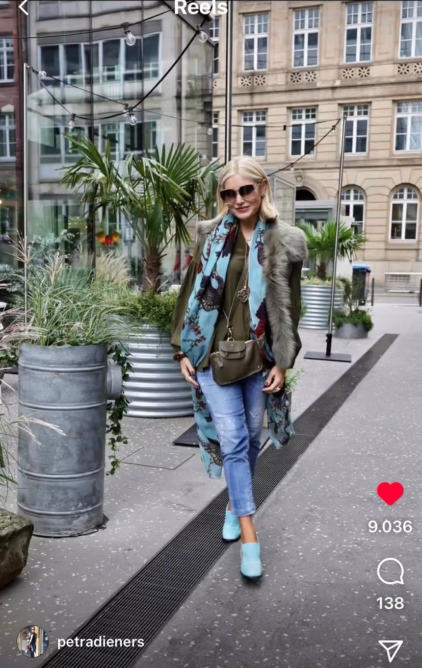 KRANICH CASHMERE SCARF - BLUE