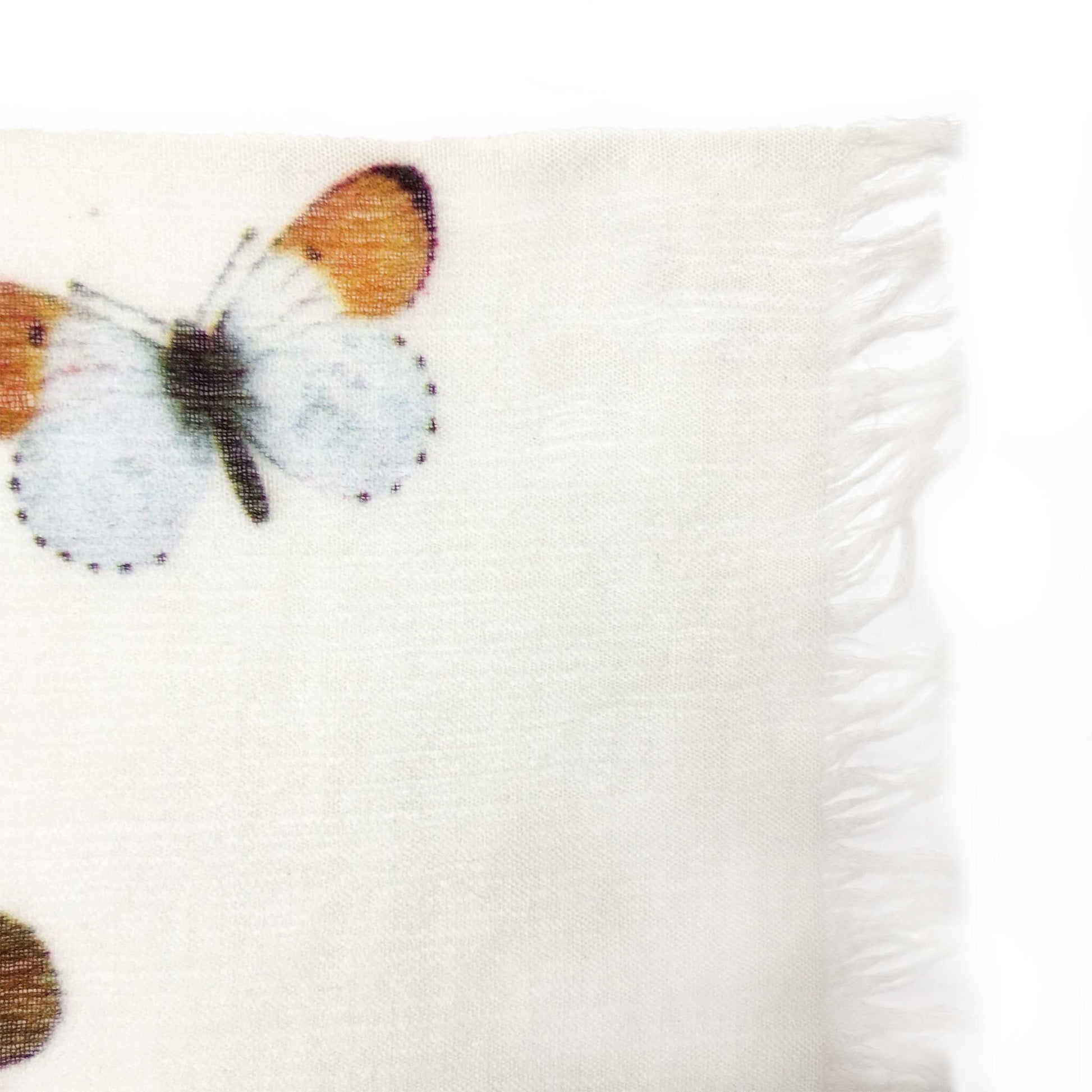 LADYBIRD CASHMERE SCARF - OFF-WHITE