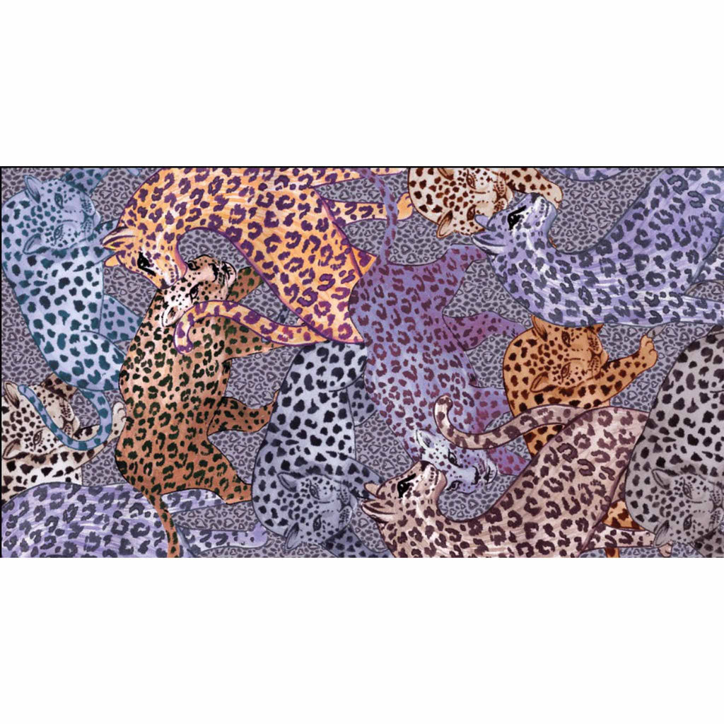 LEO JUNGLE CASHMERE SCARF - PURPLE