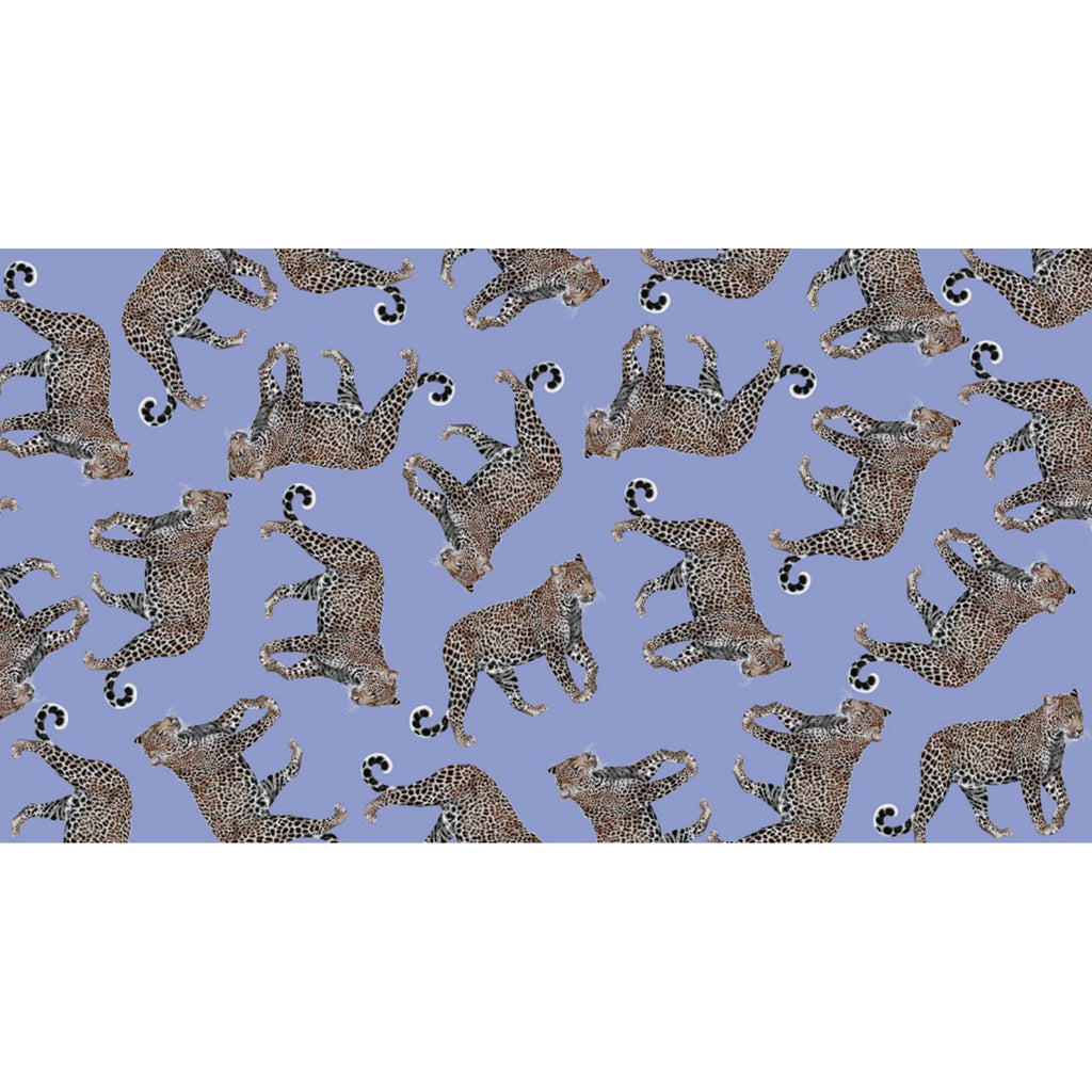 LEOPARD NATURAL CASHMERE SCARF - PURPLE