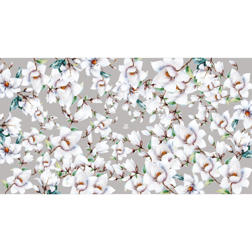 MAGNOLIA CASHMERE SCARF - LIGHT GREY