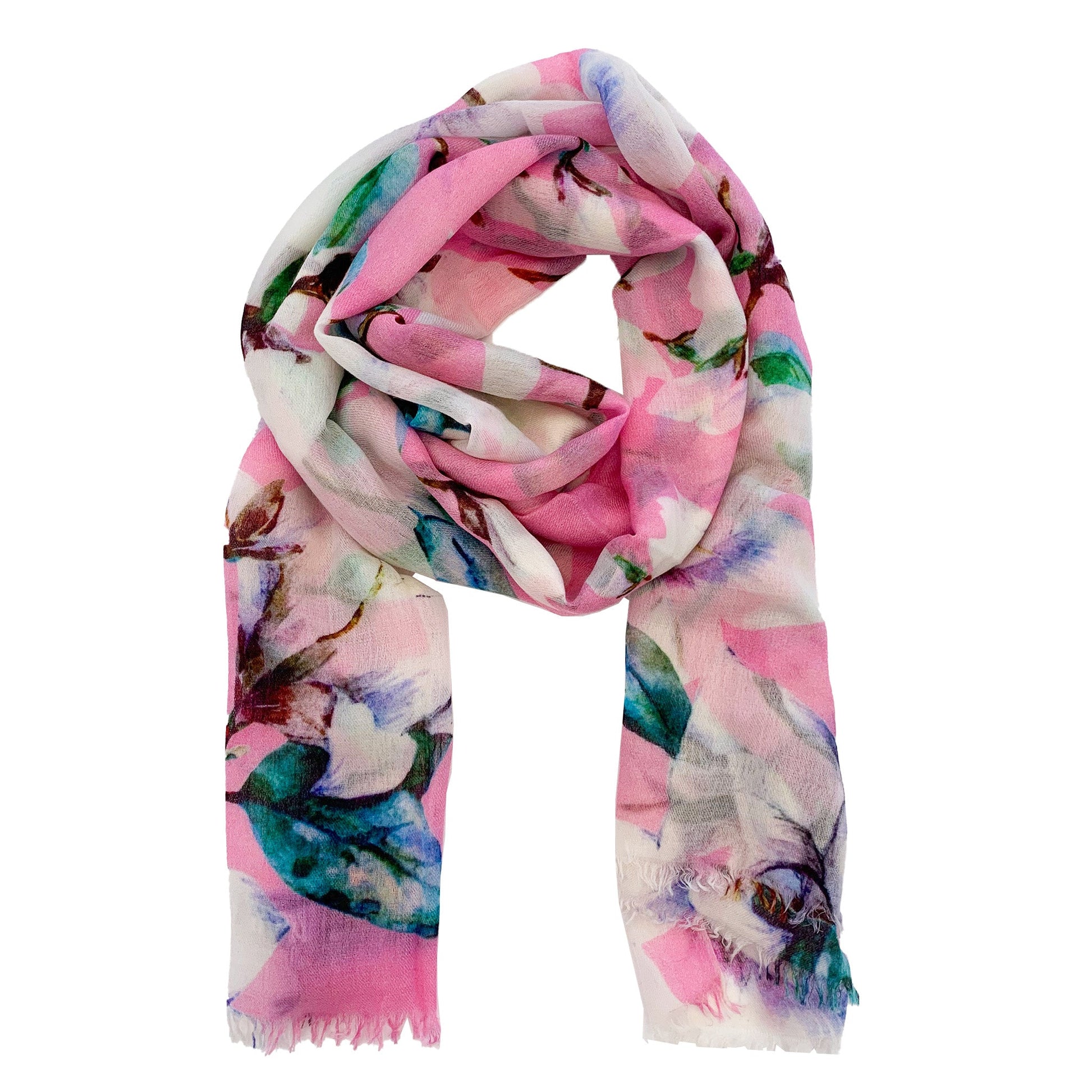 MAGNOLIA CASHMERE SCARF - ROSE