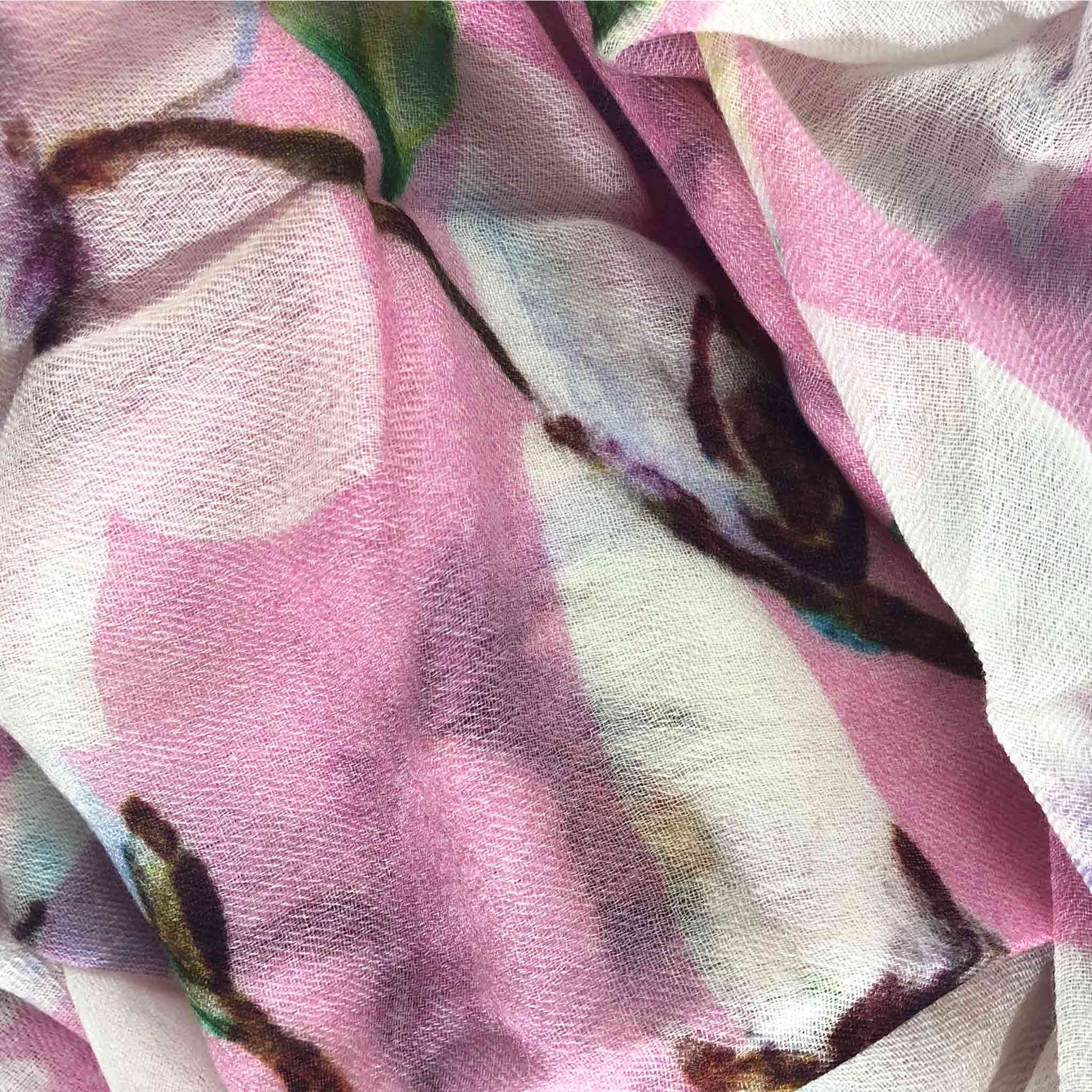 MAGNOLIA CASHMERE SCARF - ROSE