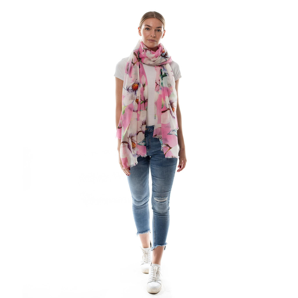 MAGNOLIA CASHMERE SCARF - ROSE