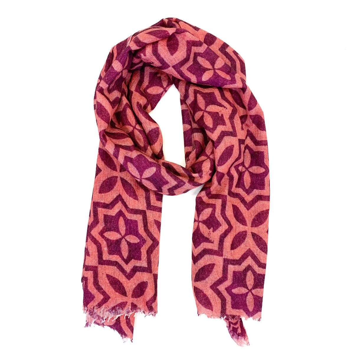 NIZZA FELTED CASHMERE SCARF - BEIGE DARKPINK