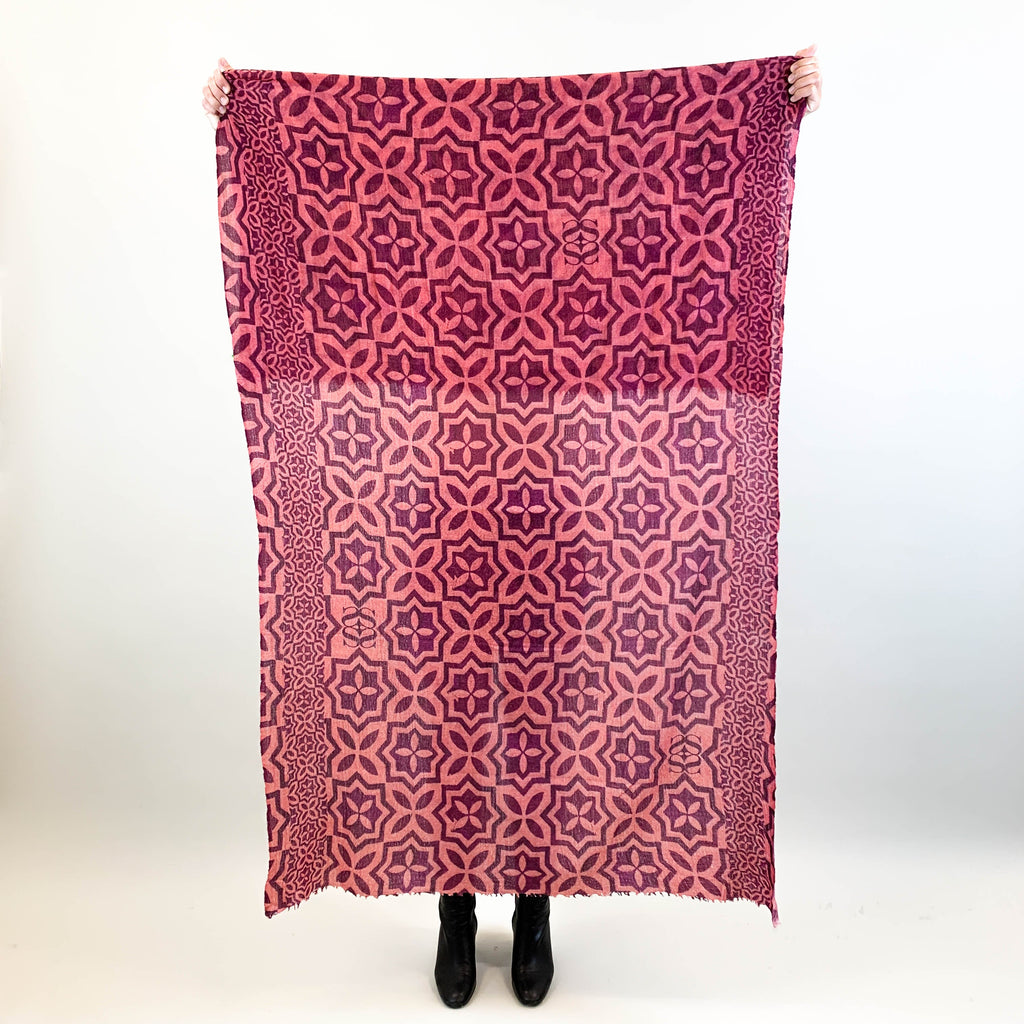 NIZZA FELTED CASHMERE SCARF - BEIGE DARKPINK