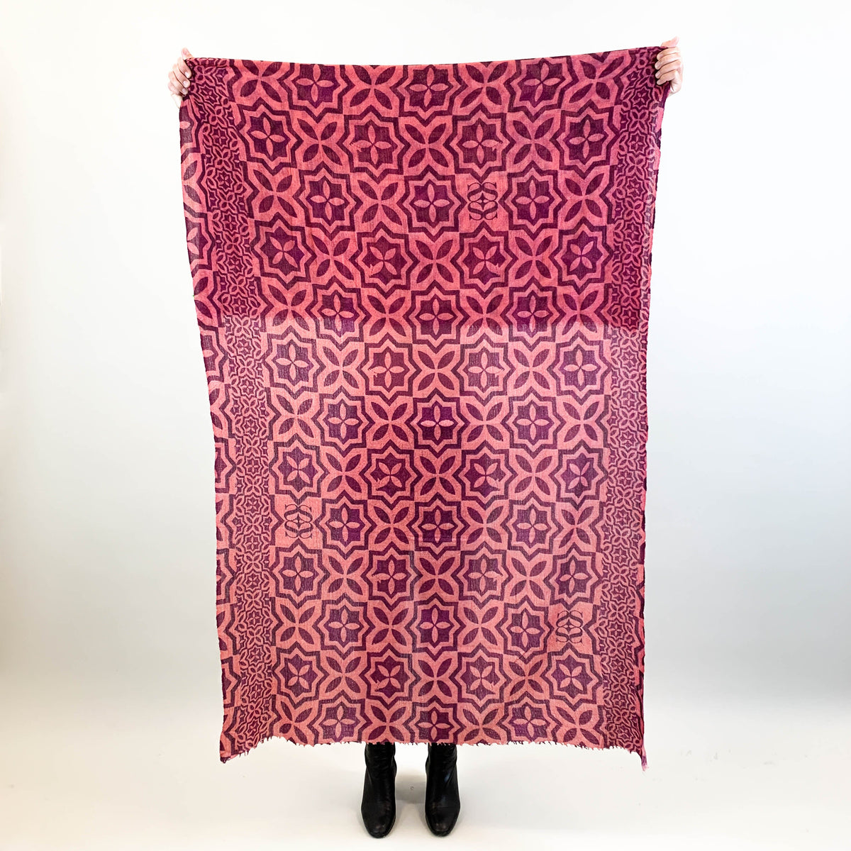 NIZZA FELTED CASHMERE SCARF - BEIGE DARKPINK