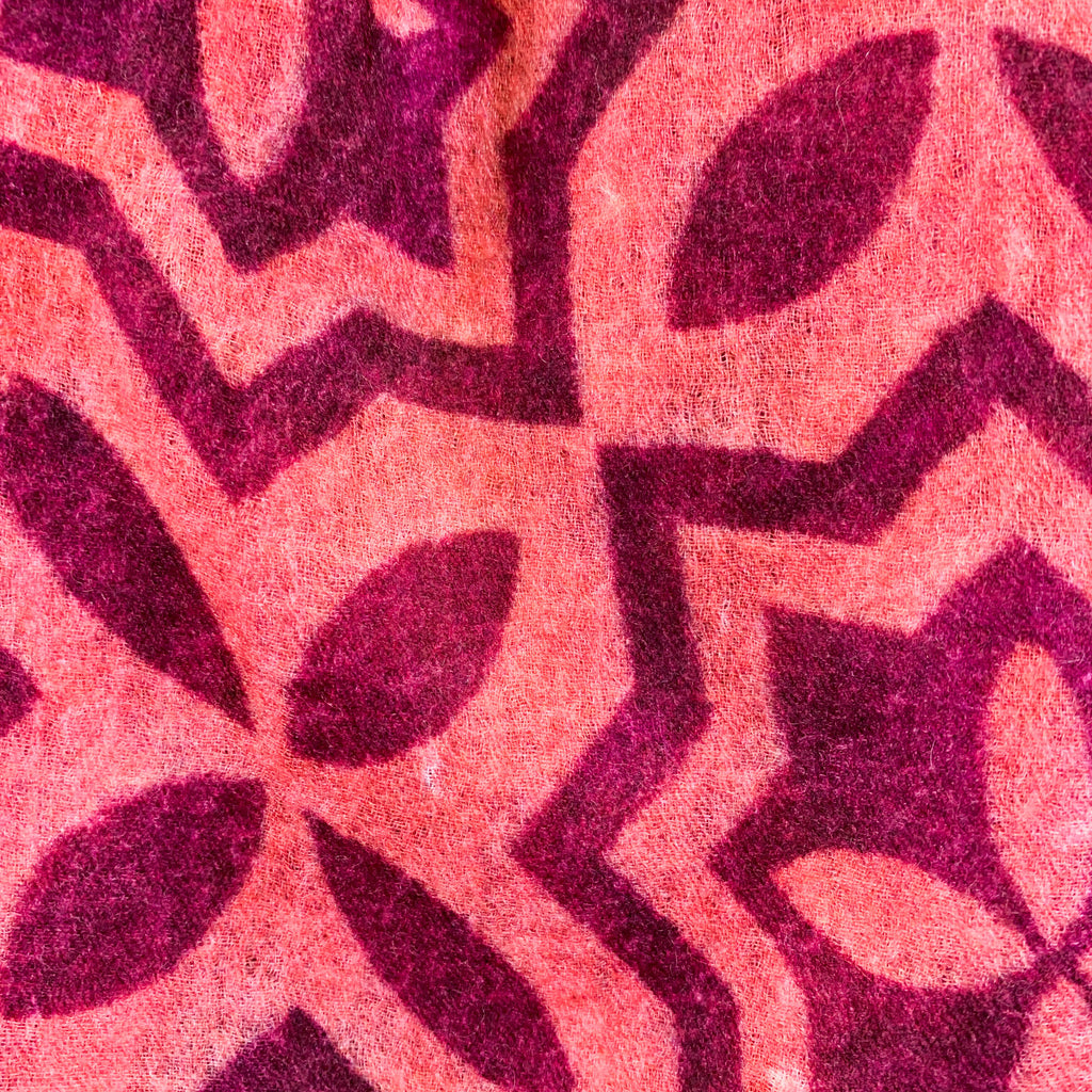 NIZZA FELTED CASHMERE SCARF - BEIGE DARKPINK