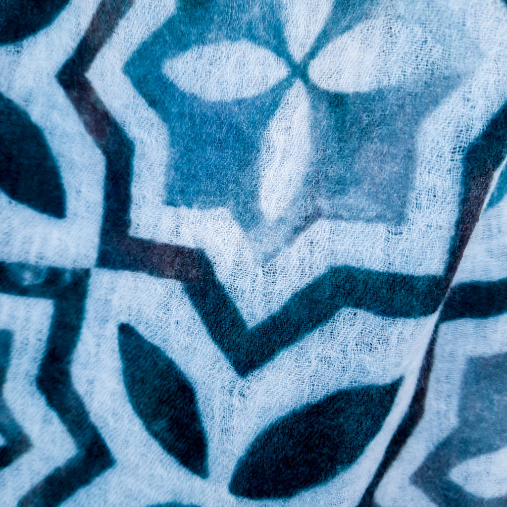 NIZZA FELTED CASHMERE SCARF - BLUE