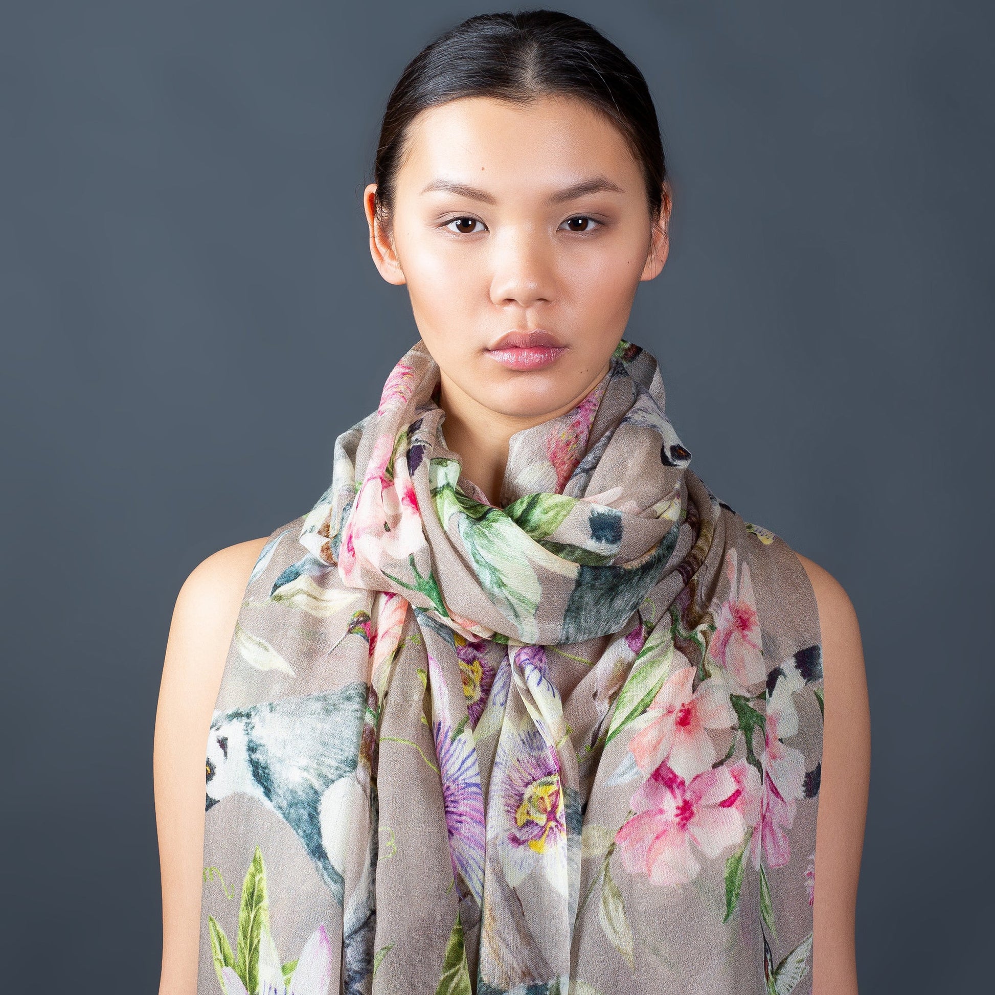 PARADISE CASHMERE SCARF - TAUPE