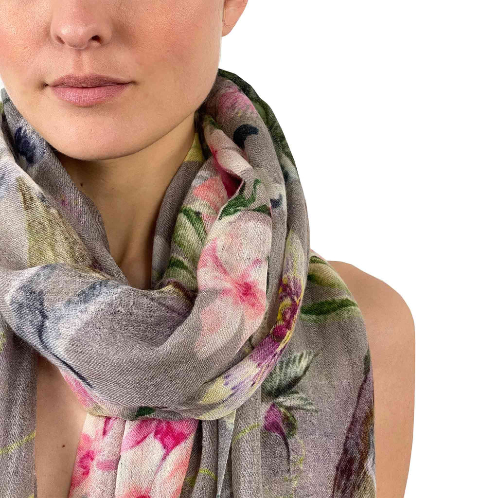 PARADISE CASHMERE SCARF - TAUPE