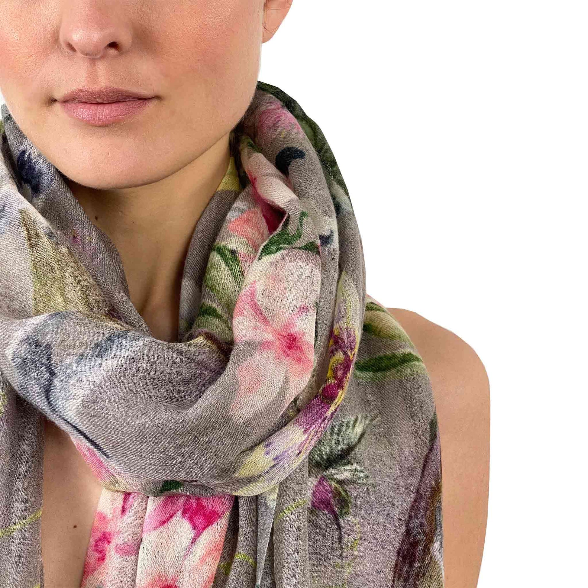 PARADISE CASHMERE SCARF - TAUPE