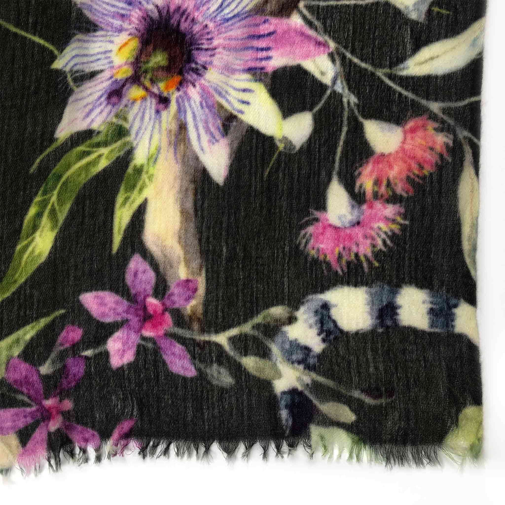 PARADISE CASHMERE SCARF - DARK GREY