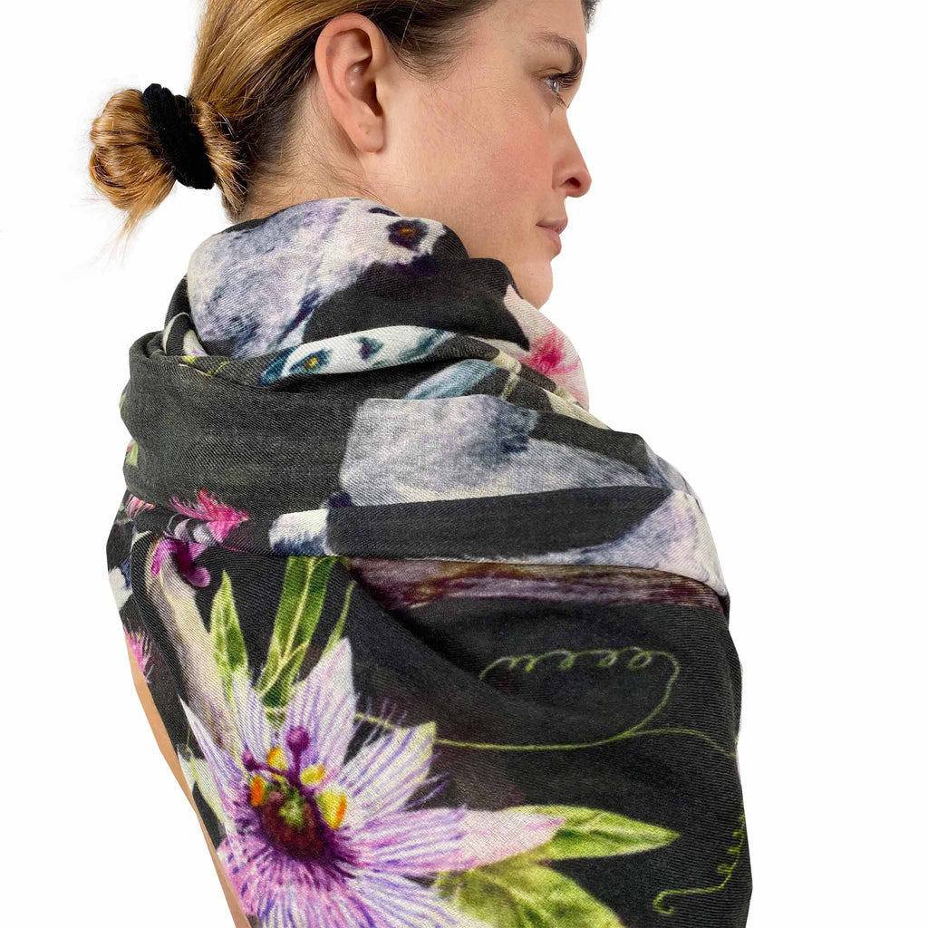 PARADISE CASHMERE SCARF - DARK GREY