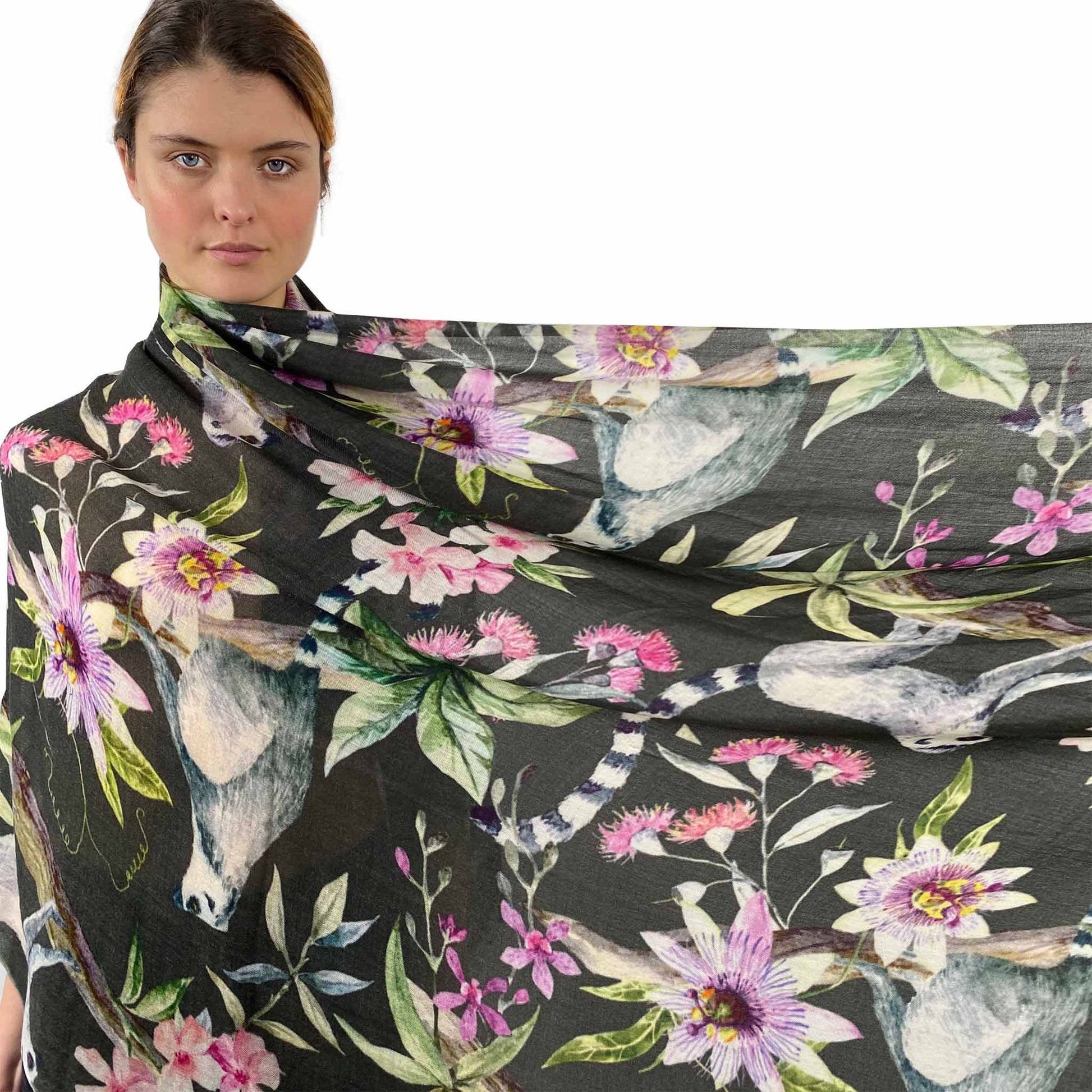 PARADISE CASHMERE SCARF - DARK GREY