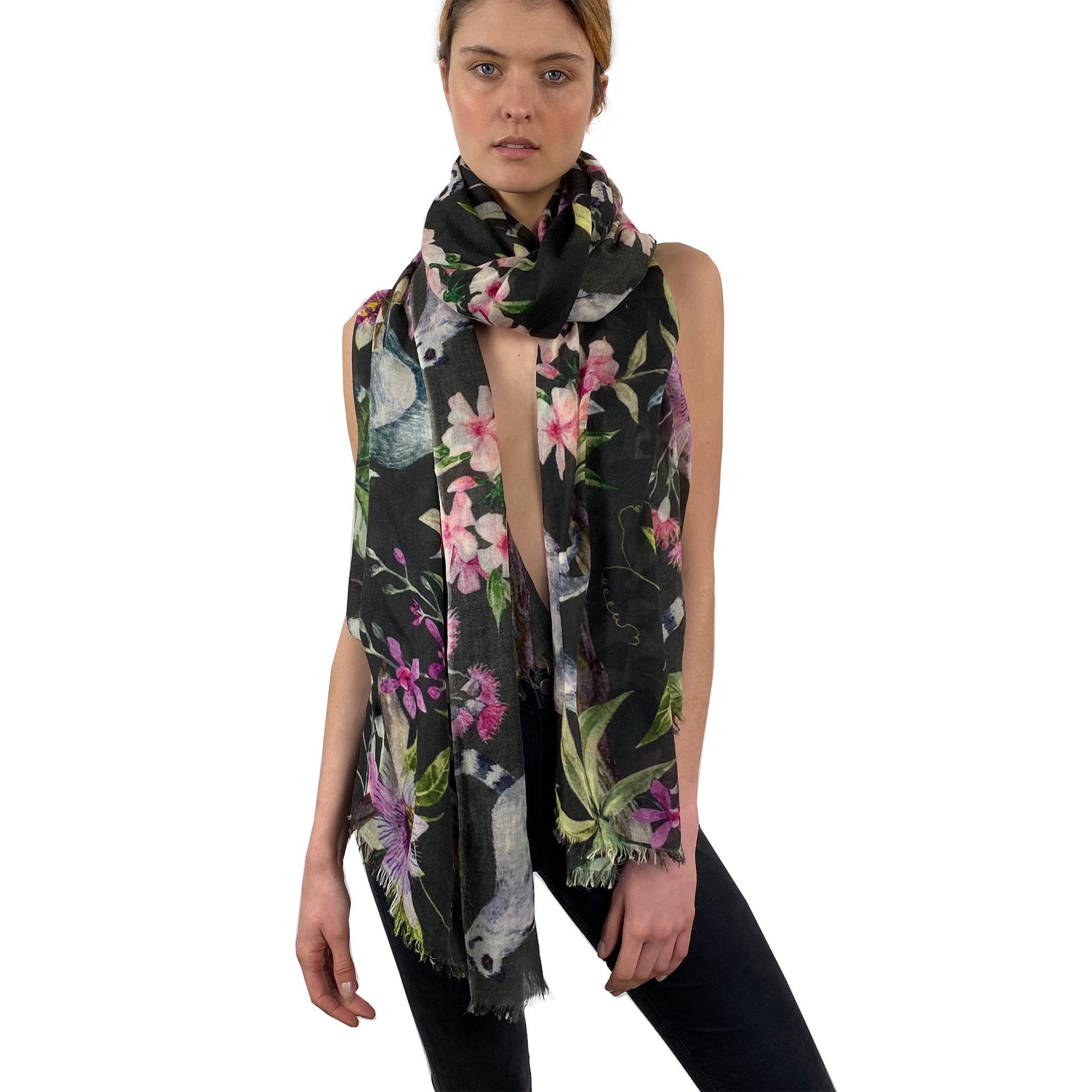 PARADISE CASHMERE SCARF - DARK GREY