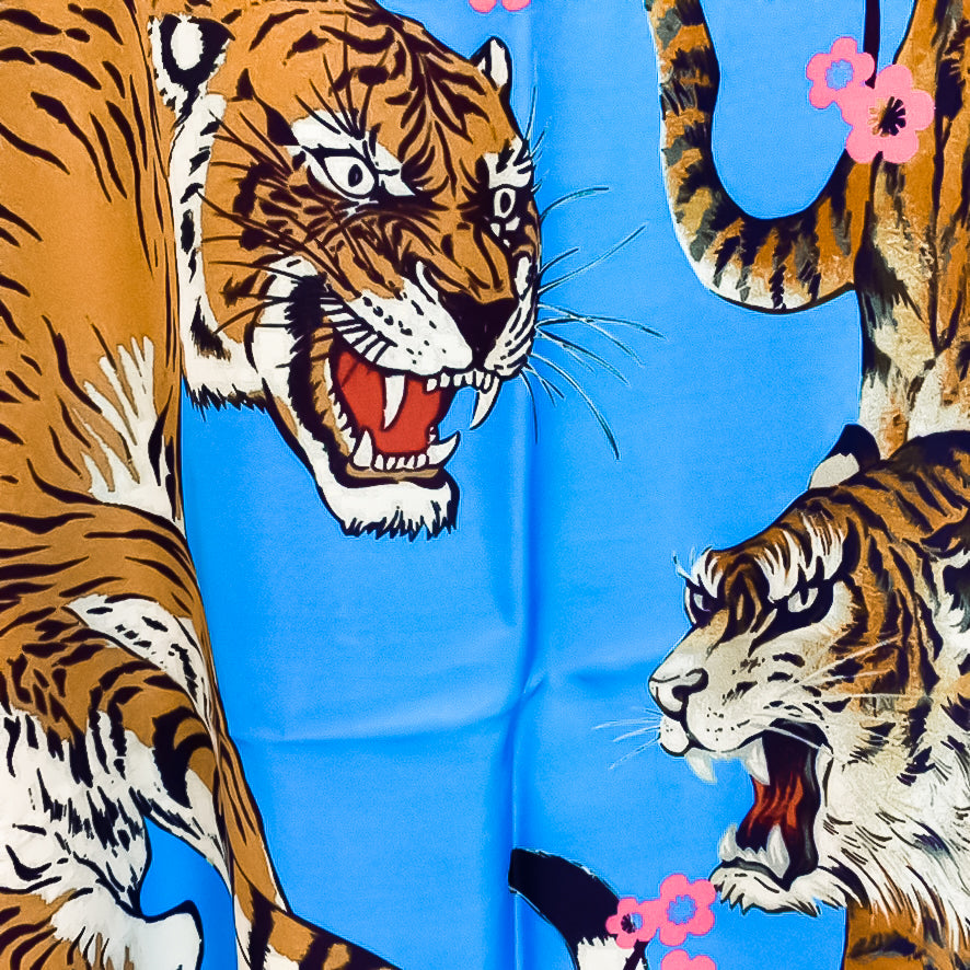 ROARING TIGERS SILK TUNIC - BLUE