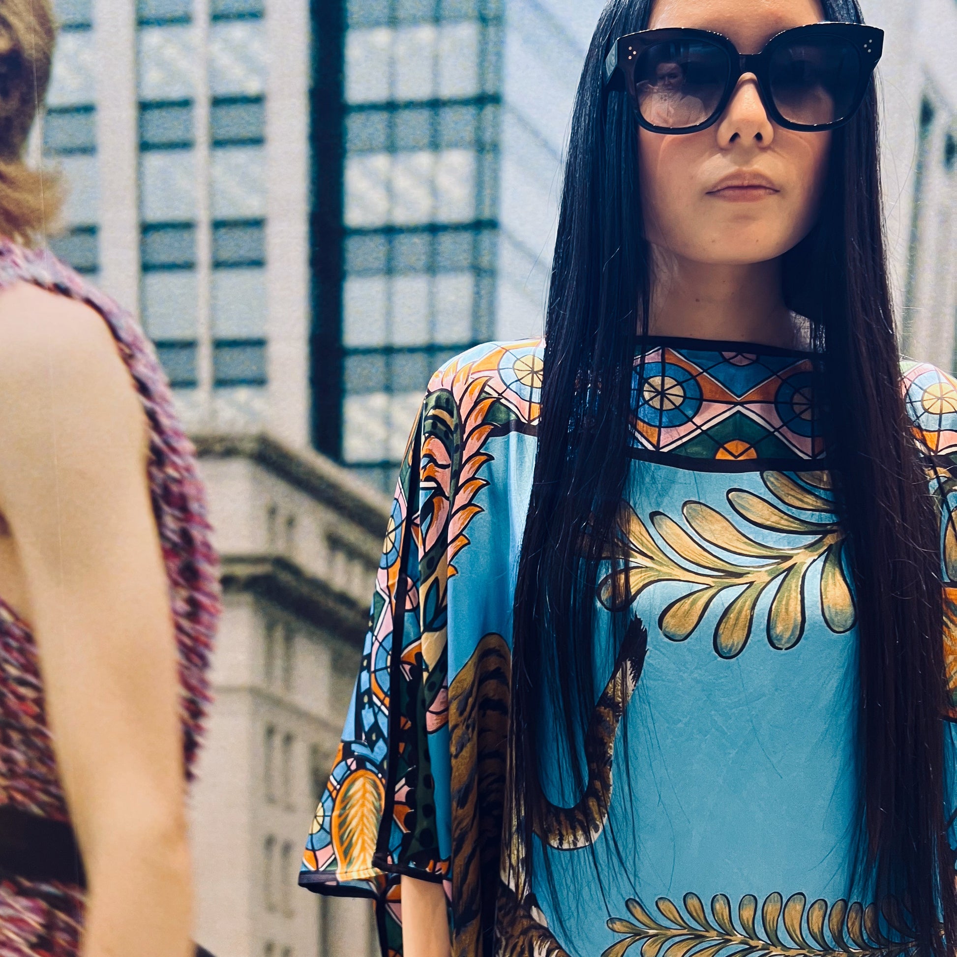 TIGER & JUNGLE SILK TUNIC - BLUE