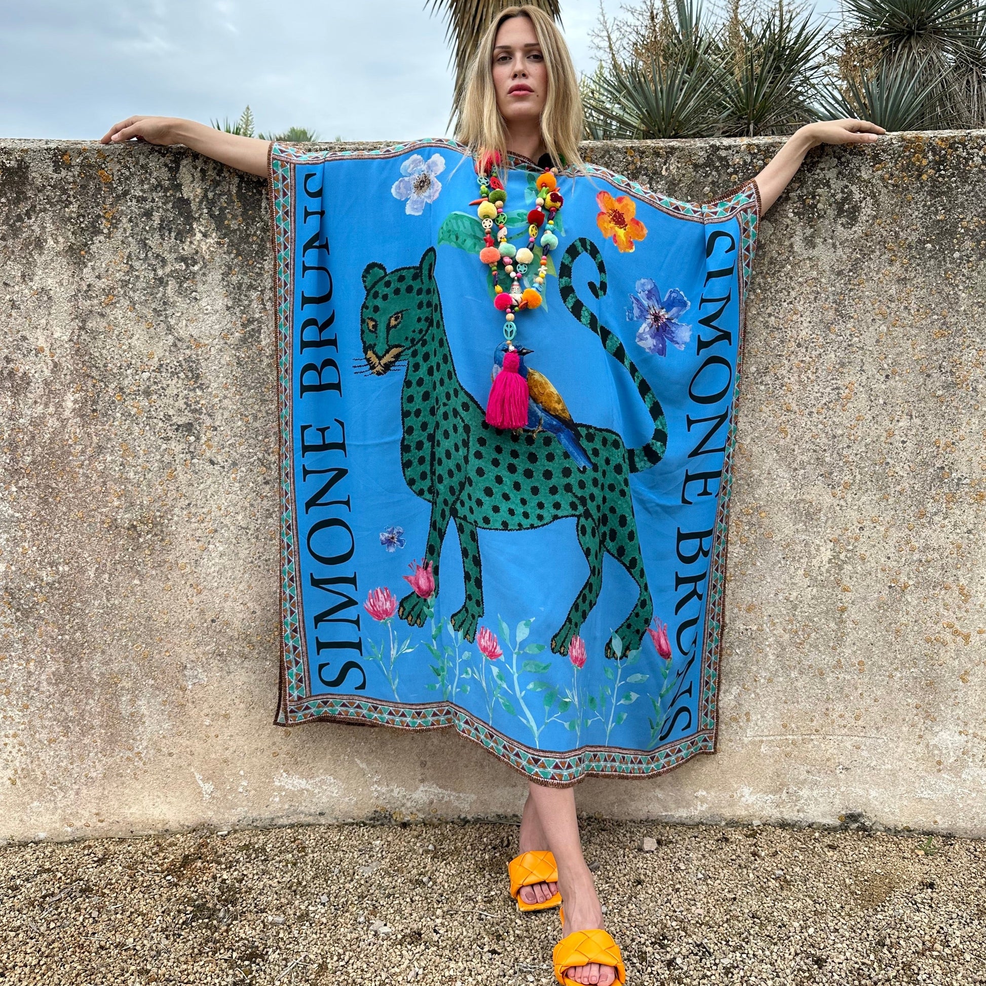 VENICE LEO SILK TUNIC - BLUE