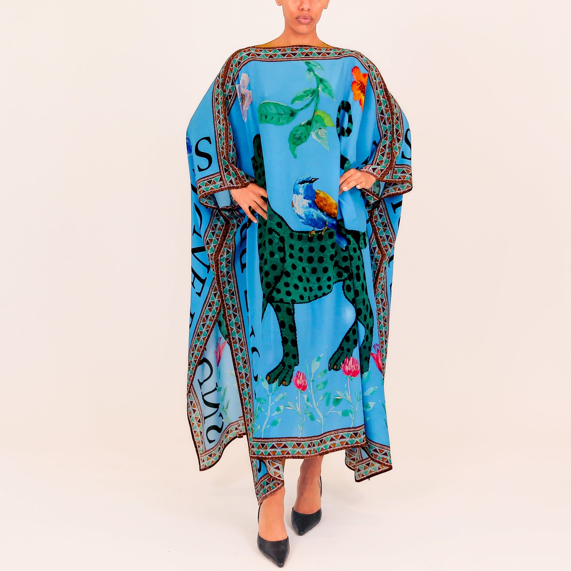 VENICE LEO SILK TUNIC - BLUE