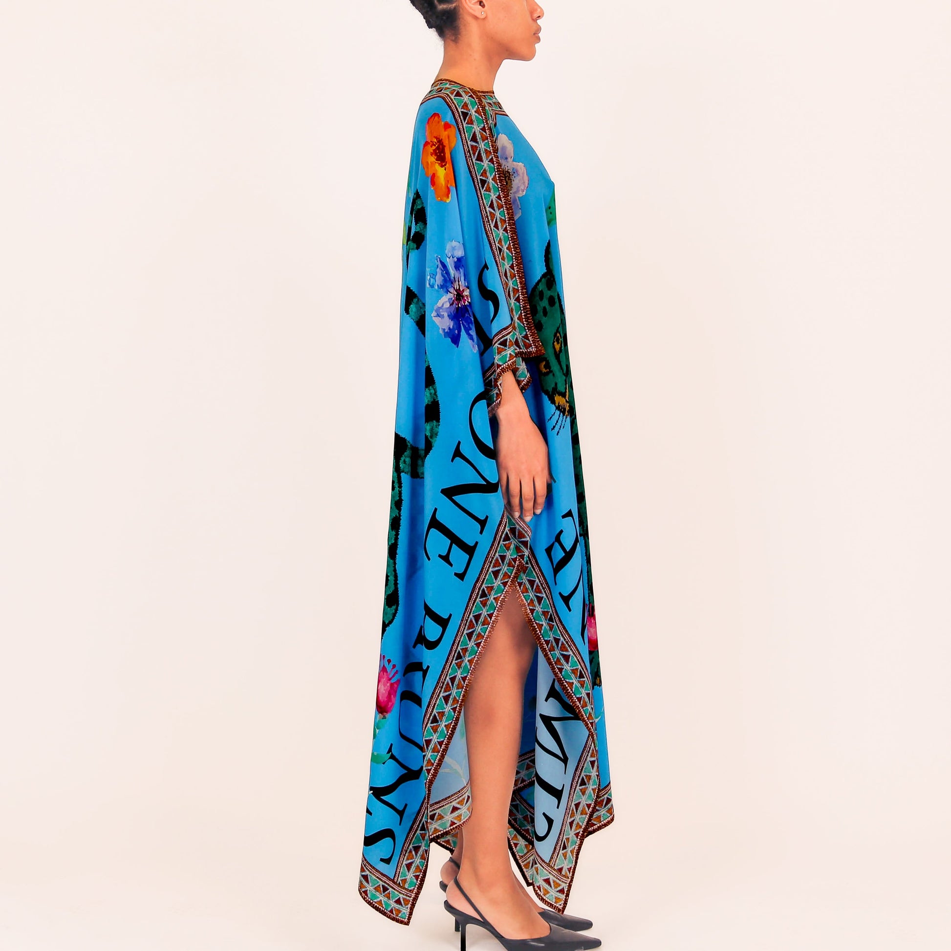 VENICE LEO SILK TUNIC - BLUE