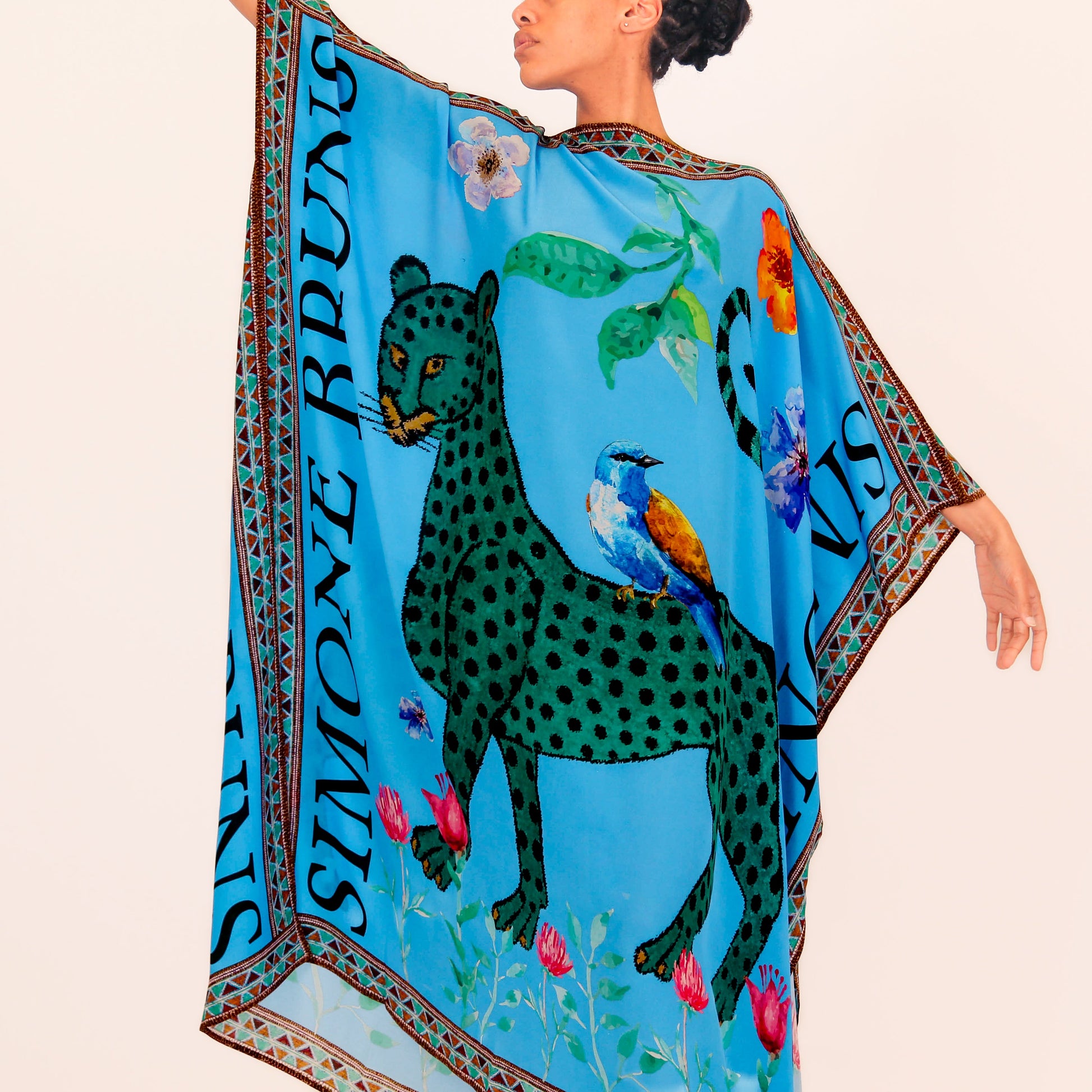 VENICE LEO SILK TUNIC - BLUE