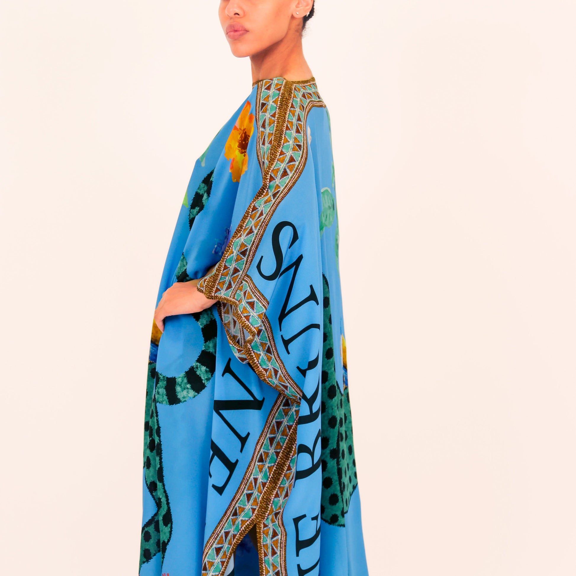 VENICE LEO SILK TUNIC - BLUE