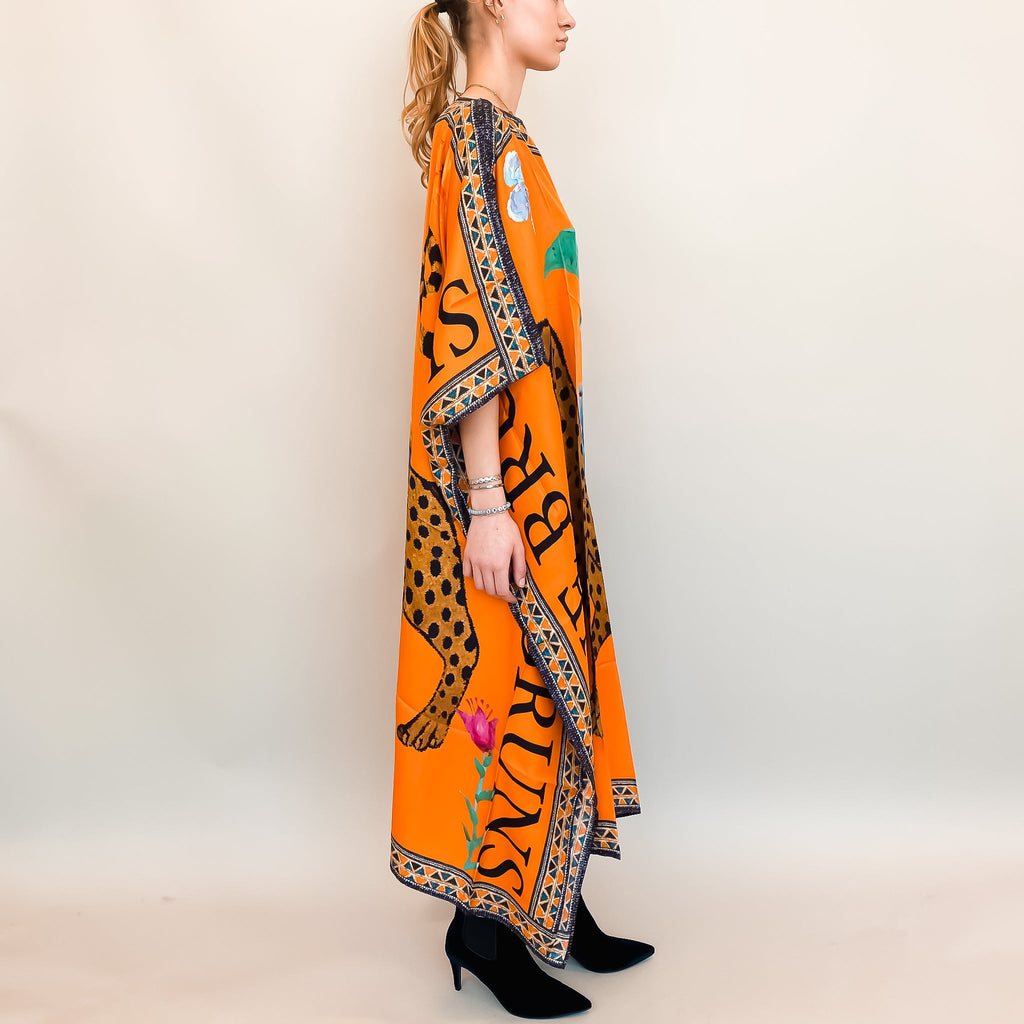 VENICE LEO SILK TUNIC - ORANGE
